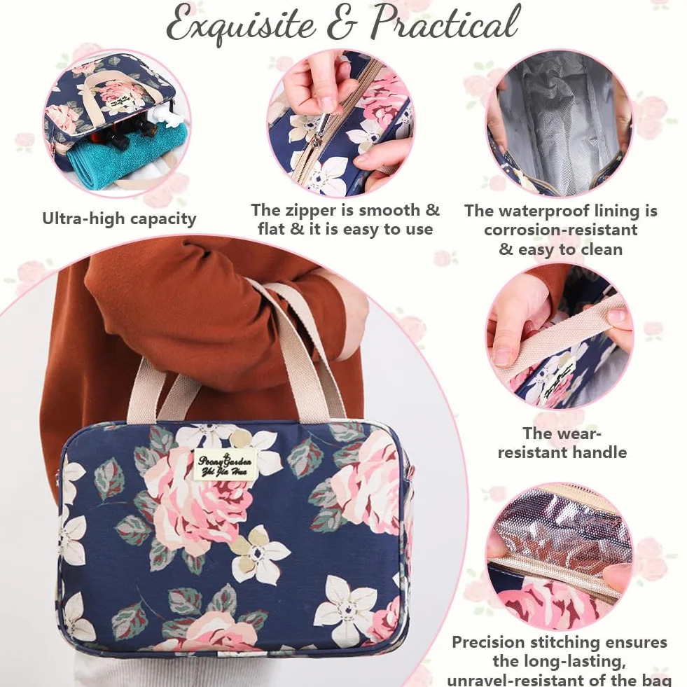 Aucuu Beauty Case Da Viaggio, Borsa da Toilette Impermeabile Grande Capacità per Donna