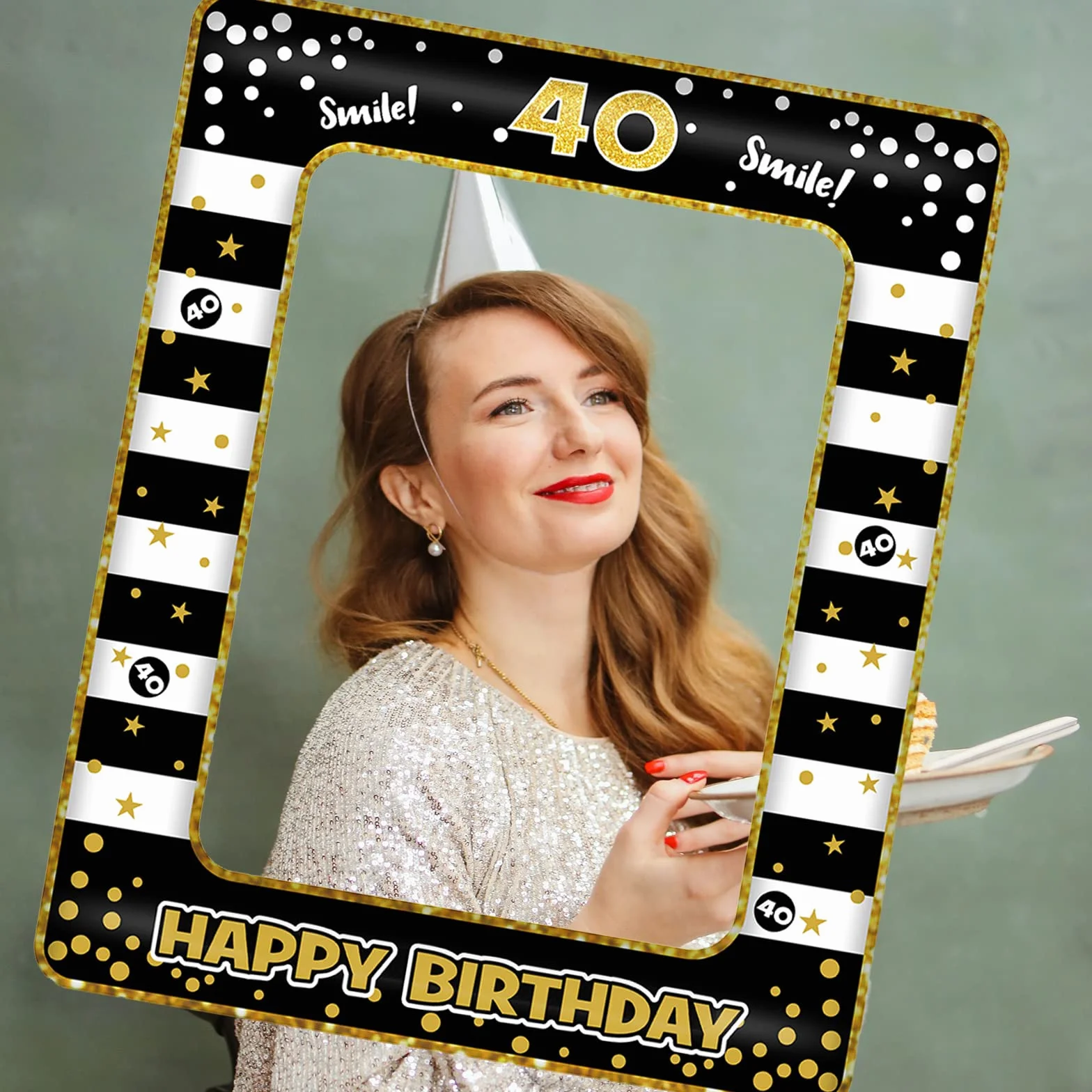 VEGCOO Gadget Foto Props Accessori Kit 32 Pezzi Photo Booth Compleanno 40 Anni