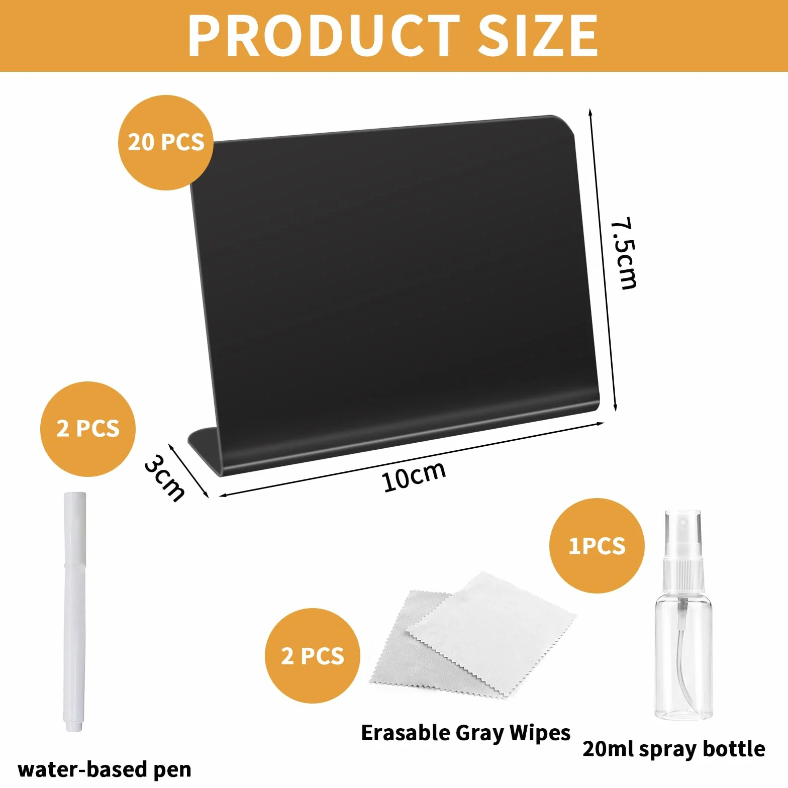 20pz Lavagnette Piccole da Tavolo Mini Lavagnette Segnaposto Cartellini Neri per Prezzi Plastica Lavagna Piccola con 2 Gesso Mini Lavagnette Cancellabili per Buffet Pasticcerie Matrimoni Feste