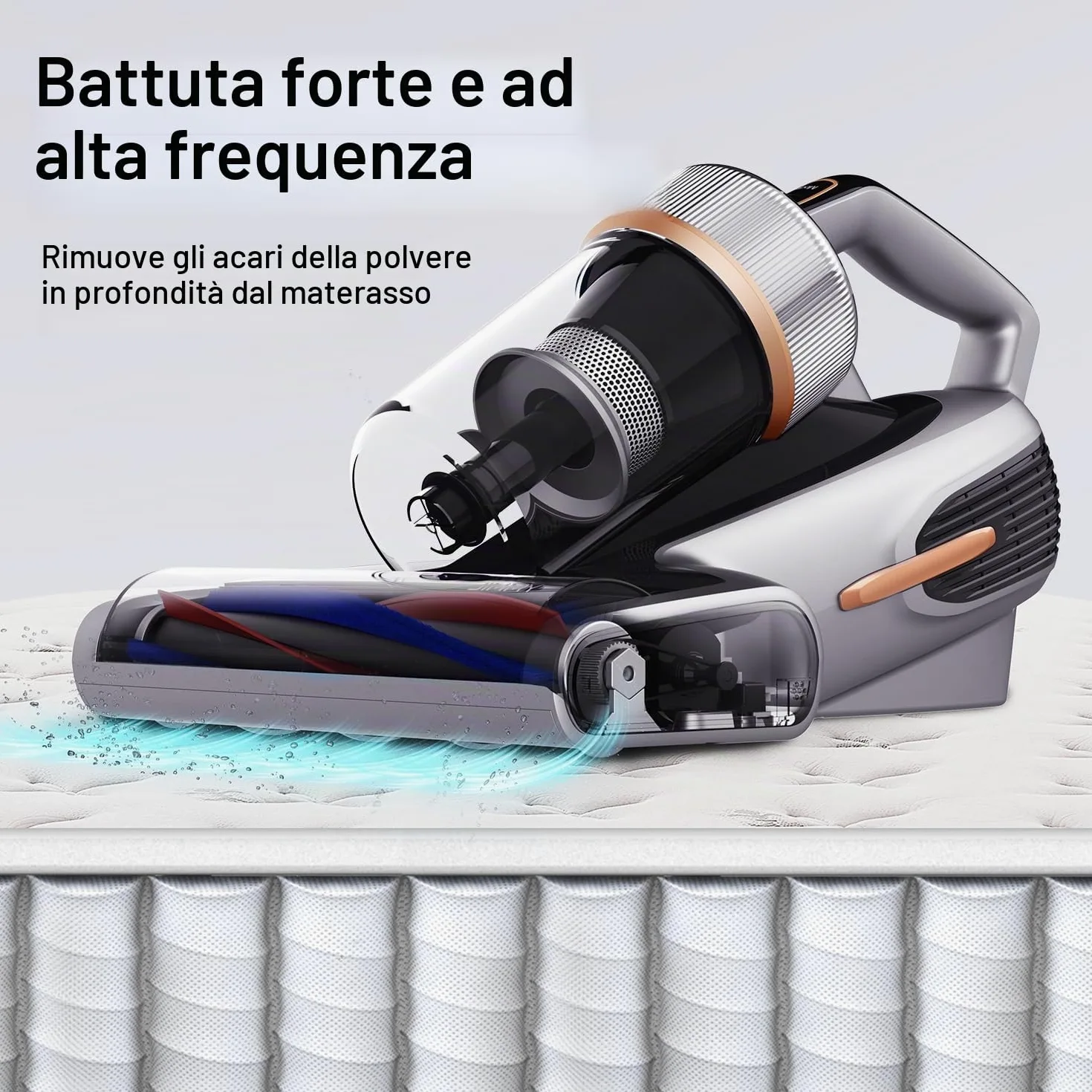 Jimmy BX7 Pro Aspirapolvere antiacaro, 700 W 16 Kpa Potenza, con Sterilizzazione UV e Ultrasuoni, Sensore Intelligente di Sporcizia, Filtrazione Dual-Cyclonic