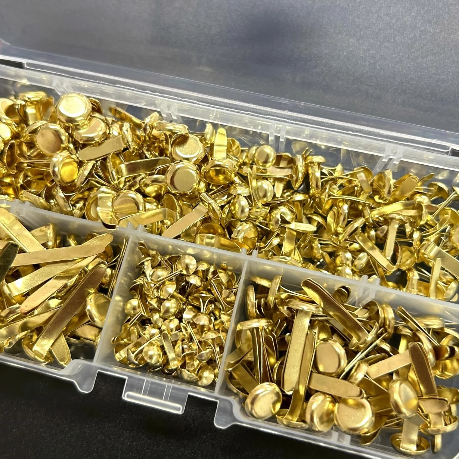 JZK fermacampioni metallo 400 chiodini dorati piccoli 5 dimensioni scrapbooking biglietti pergamene artigianali