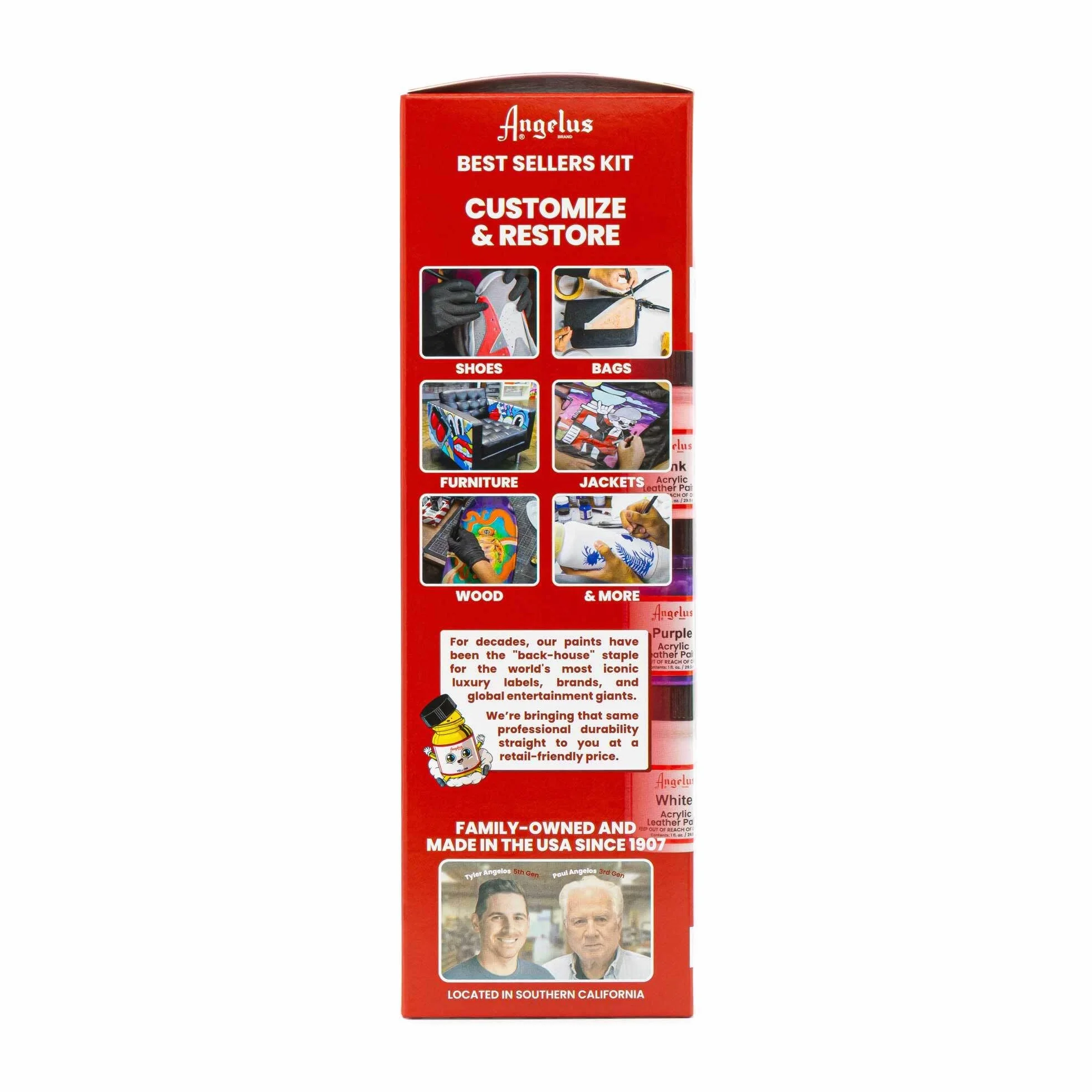 Angelus Kit di partenza colori acrilici per pelle, Multicolor, 1 Oz