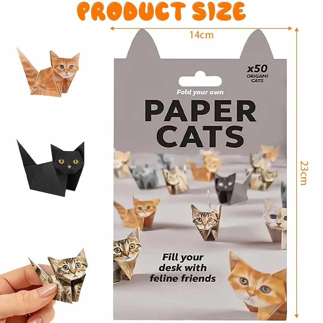 Zestaw Origami 3D Gatti Carta 50 Fogli Kit Fai da Te per Bambini e Adulti