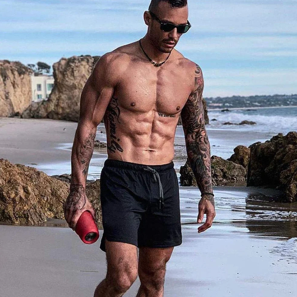 Pantaloncini Sportivi da Uomo 2 in 1 Asciugatura Veloce Jogging Shorts Fitness Allenamento
