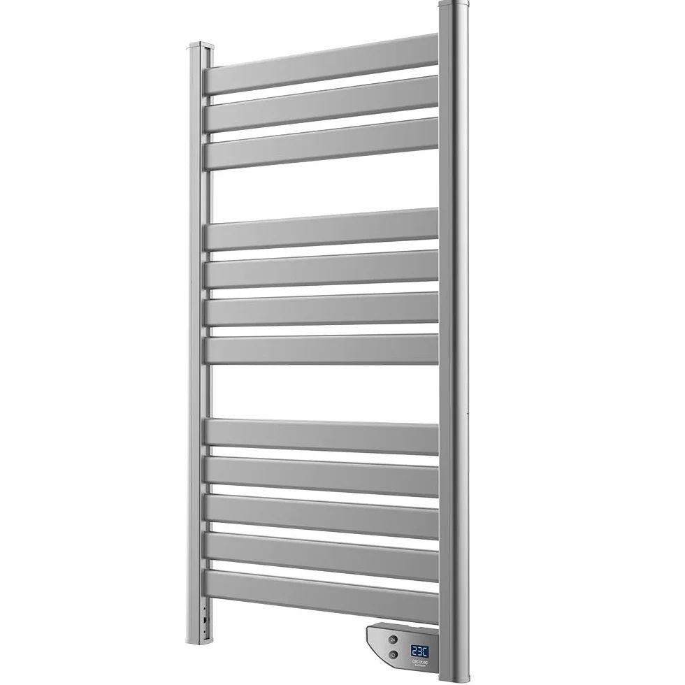 Cecotec Scaldasalviette riscaldato a risparmio energetico 9050 Asciugamano doppio in acciaio inox 500 W, IP24 2 modalità, timer, display LED, design moderno, kit di installazione