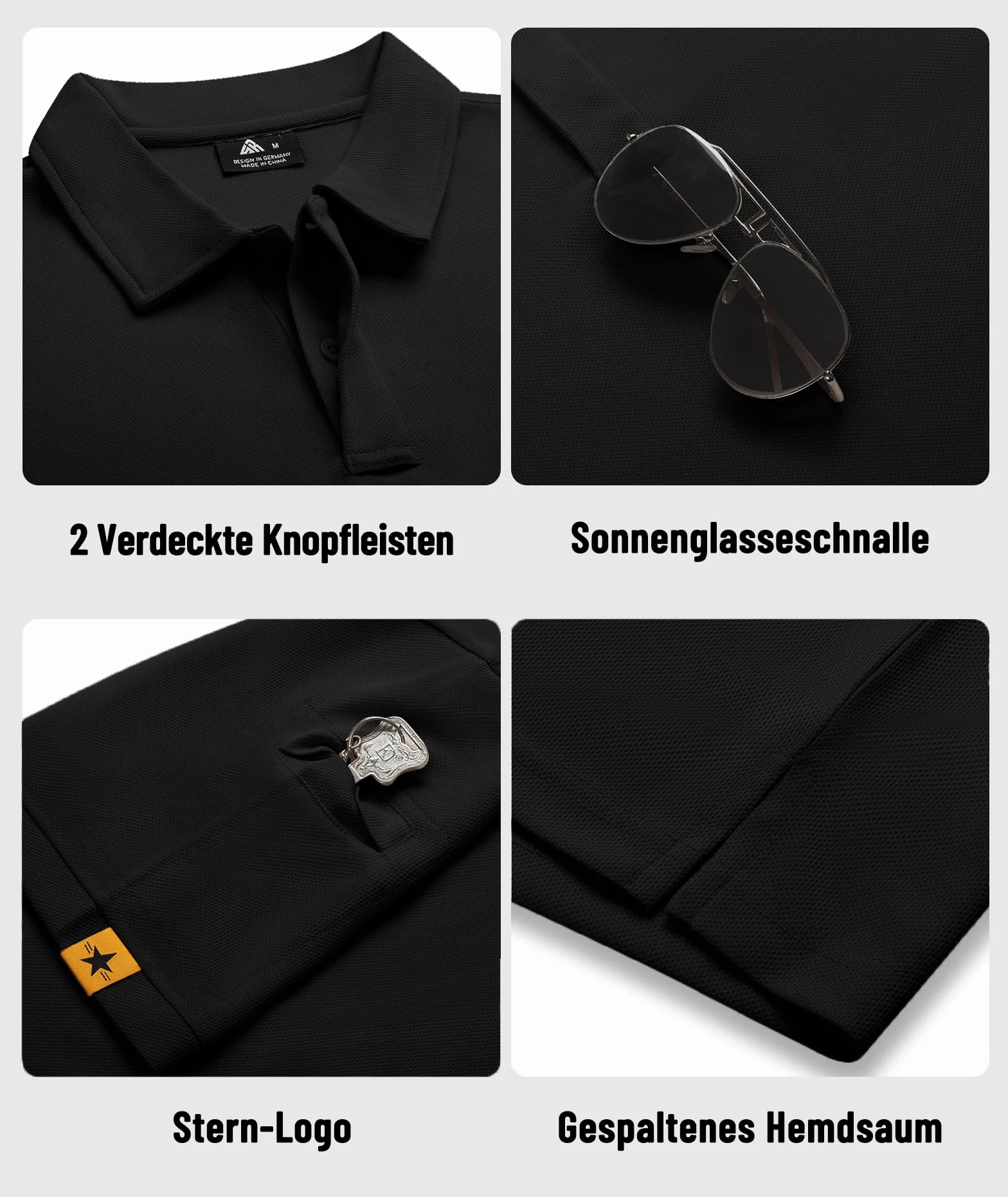 ZITY 5 Pack Polo Uomo Manica Corta Traspirante Asciugatura Rapida Camicia Sportiva Golf Regular Fit