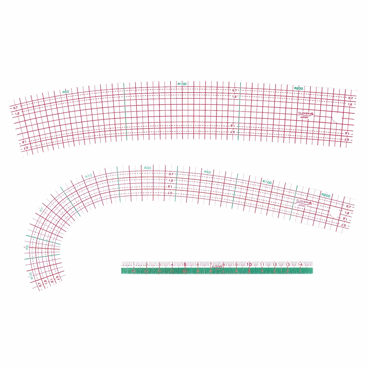 Clover CL7704 Righello curvo plastica colorato