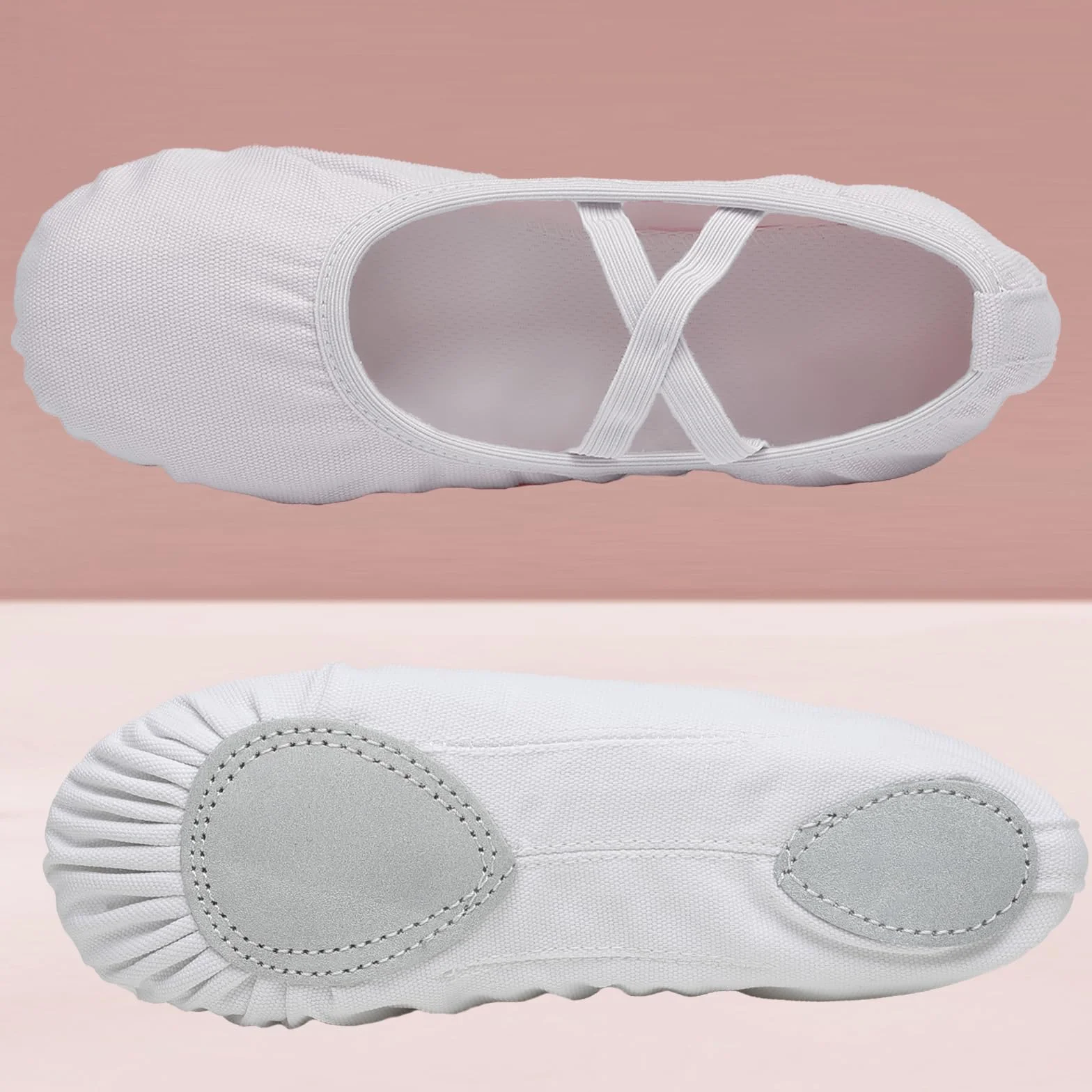 Scarpe Danza Classica Tela Mezze Punta Suola Spezzata per Bambini Ragazze Donna