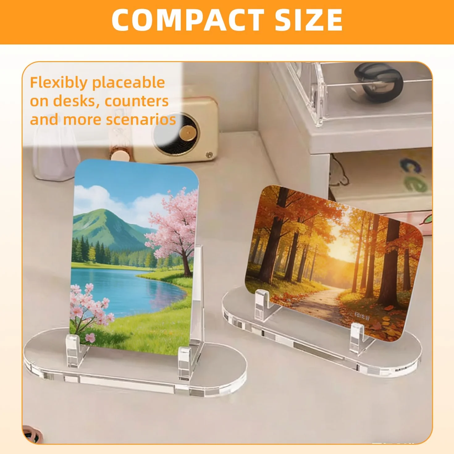 Porta da Esposizione, Mini Espositore Acrilico, Mini Trasparenti Supporto, Espositore Carte per Esposizione di Carte, Medaglie, Monete, Foto, 20 Pezzi, Trasparente