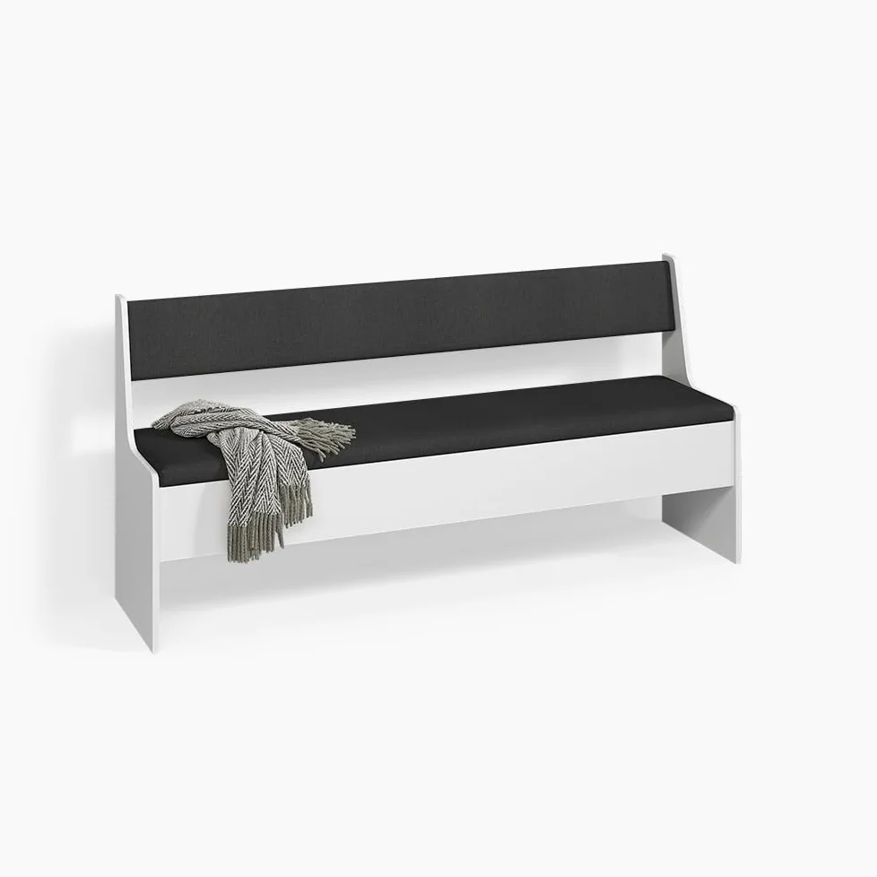 Livinity Panca ad angolo Tiberio, Bianco, 41.5 x 166.6 cm