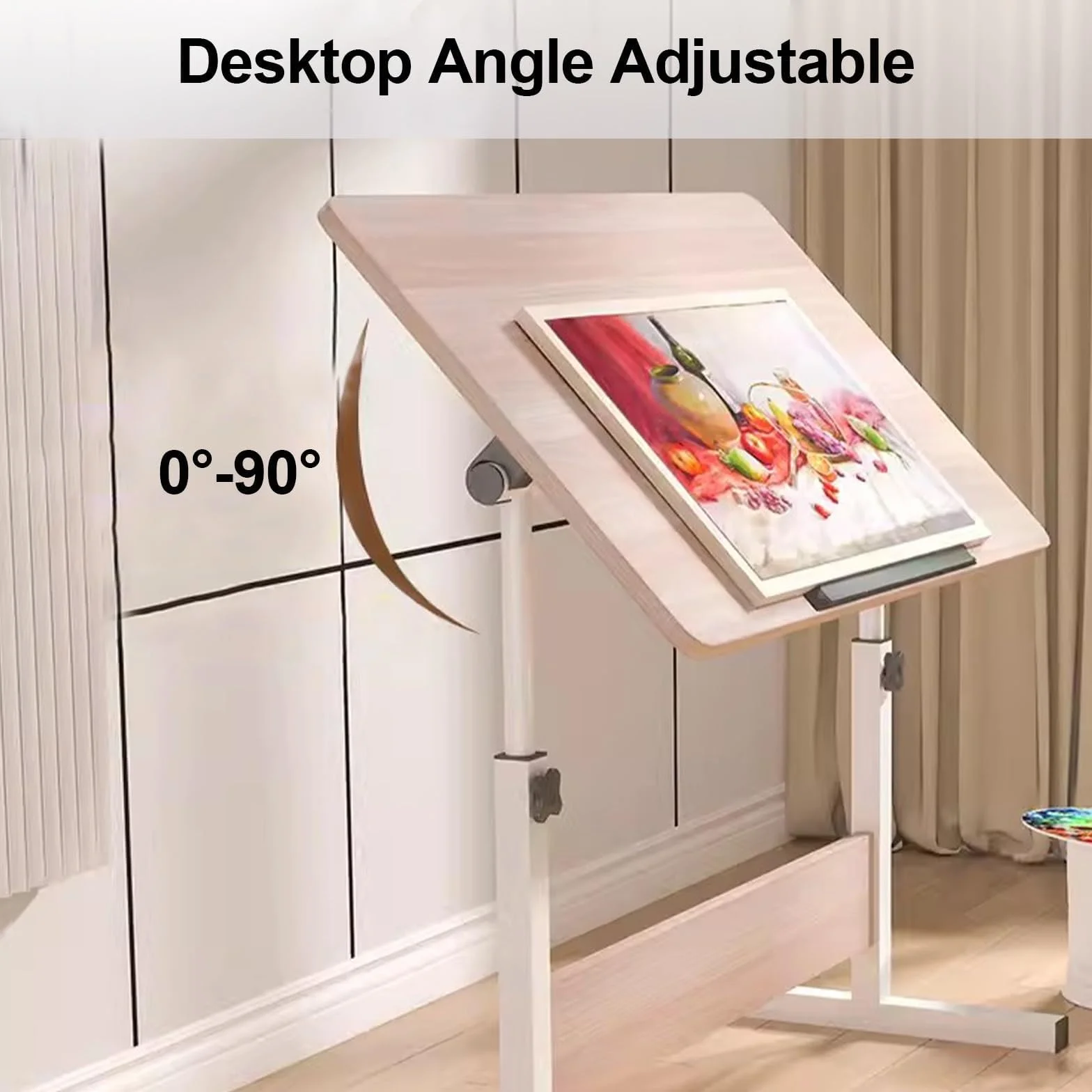Tavolo da disegno regolabile con cavalletto, versatile spazio di lavoro artistico e design per artisti, architetti, casa, ufficio, disegno, schizzi, progetti creativi, altezza regolabile, design