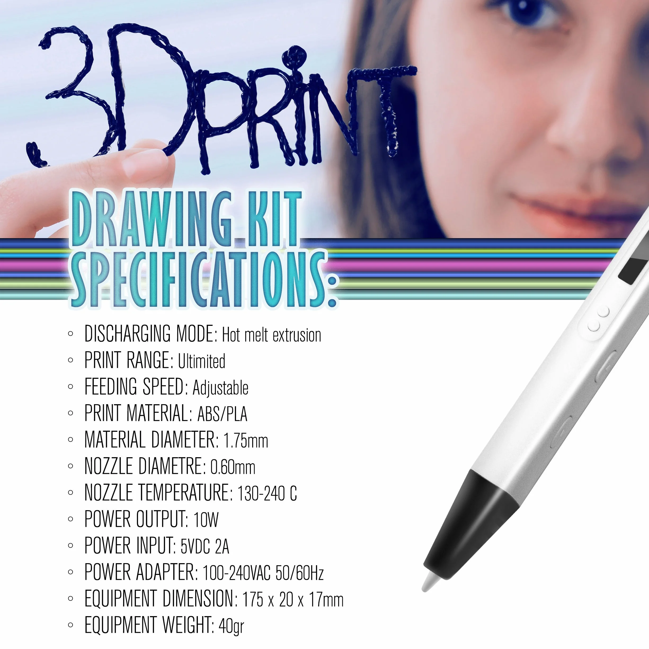 MYNT3D Penna 3D per Stampa Professionale con Display OLED