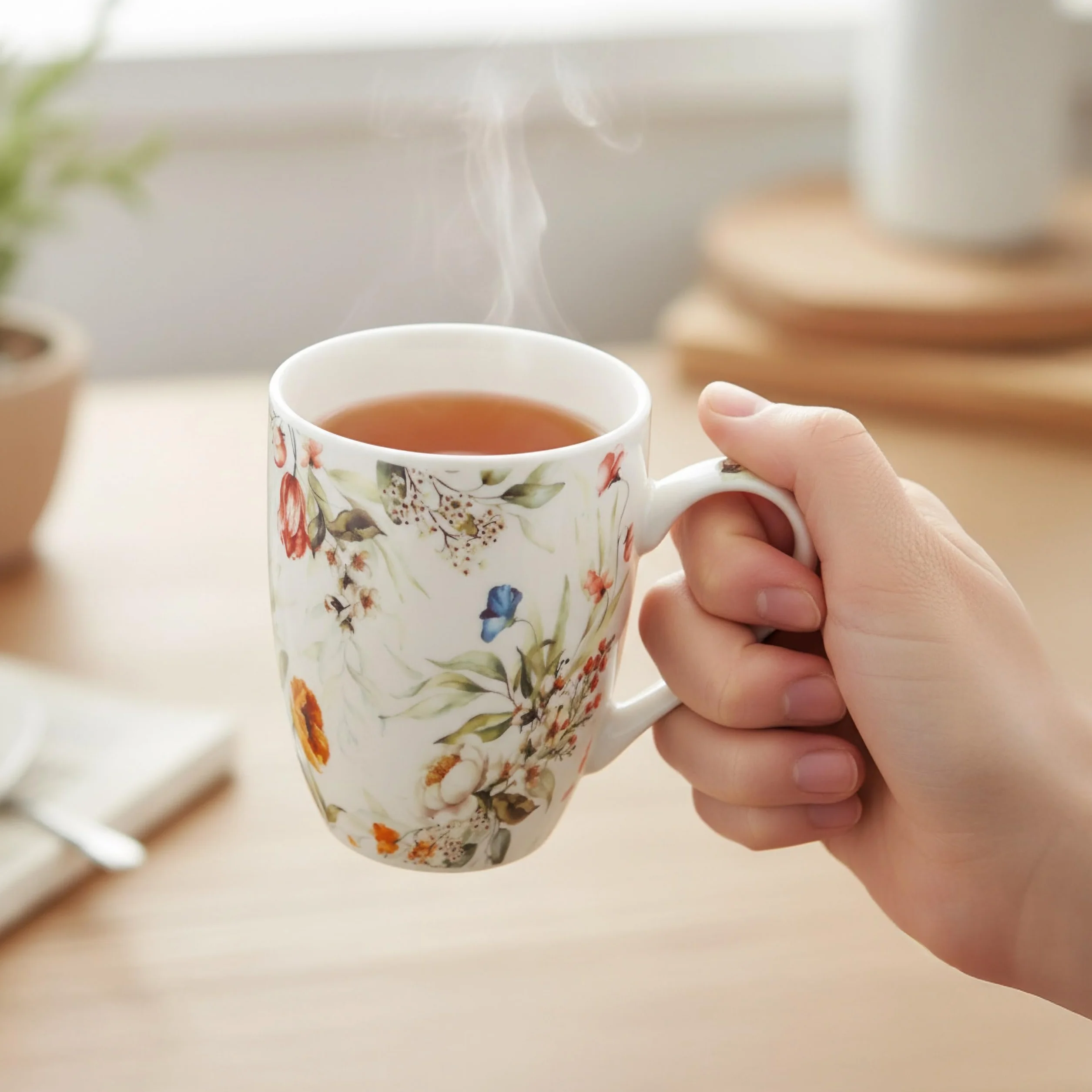 Set da tè in porcellana con infusore e coperchio 340 ml