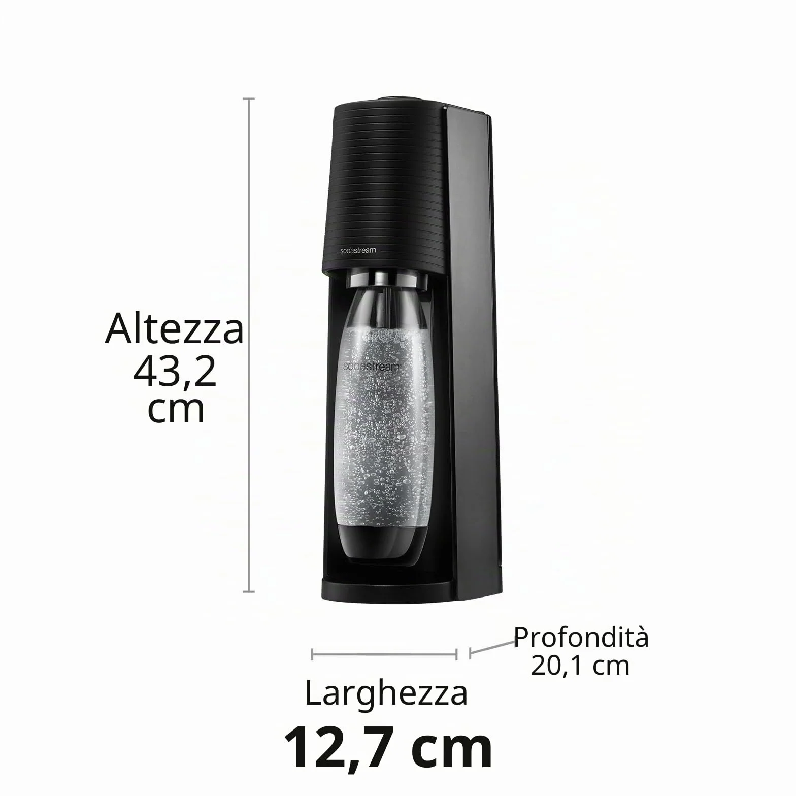SodaStream Terra Macchina per acqua frizzante Nero con CO2 bottiglia lavabile in lavastoviglie