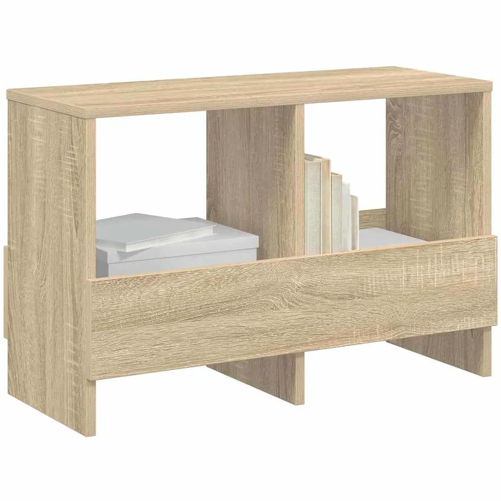 Scaffale portariviste in rovere Sonoma, 68,5 x 30 x 45 cm, portariviste per soggiorno e ufficio, portariviste con spazio e ripiano, per interni