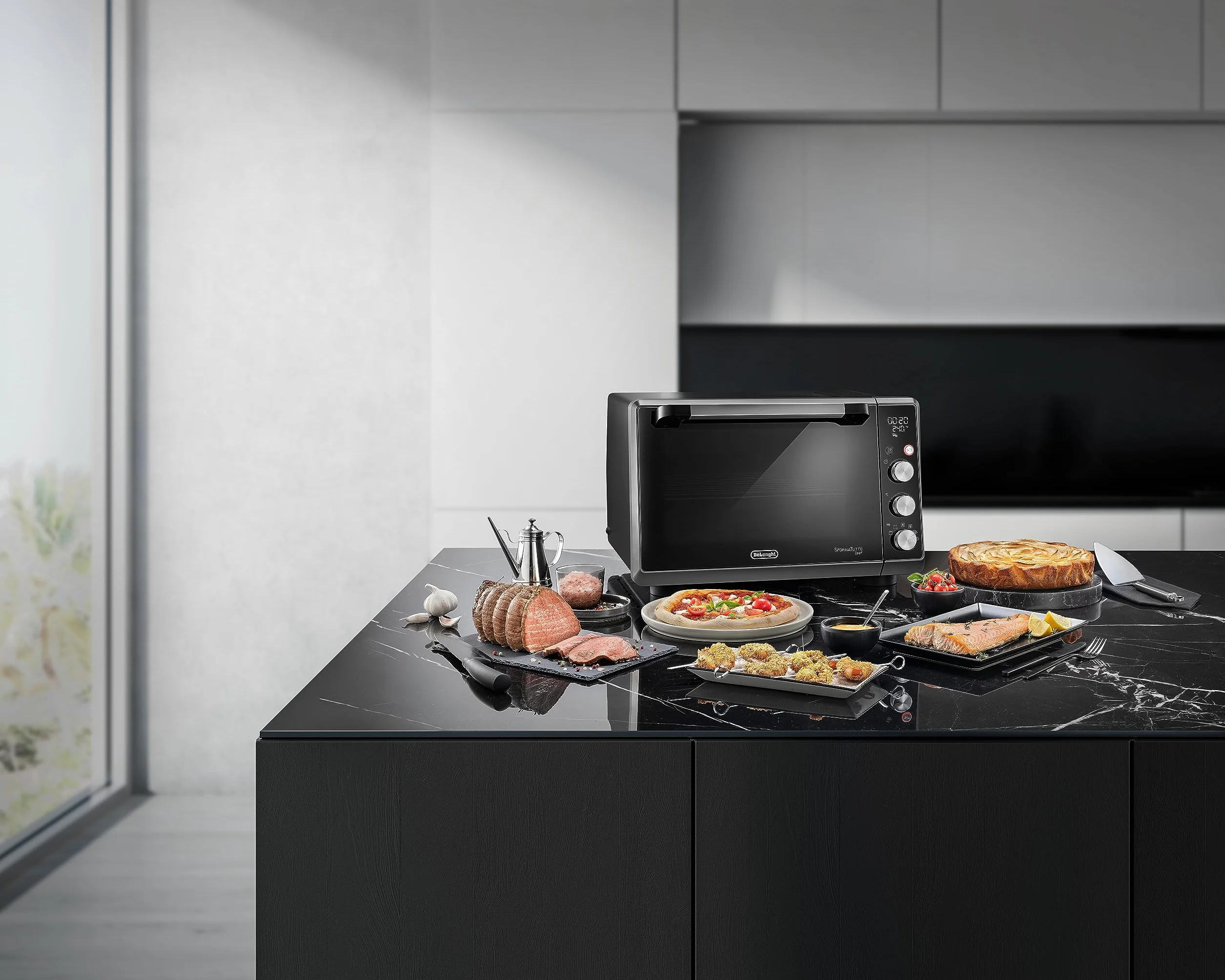 De'Longhi Sfornatutto Chef DO34326 Forno Elettrico Ventilato 34L 2000W 6 Funzioni Cottura Friggitrice ad Aria Nero