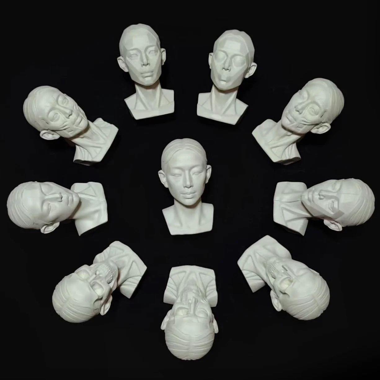 Modelli di testa di donna per schizzi di ritratti, scultura di testa in resina per insegnamento di disegno medico