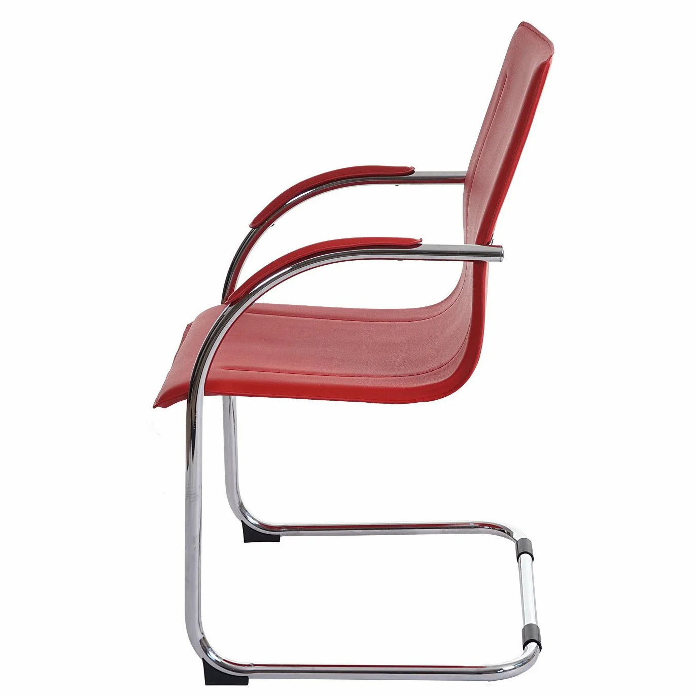 Mendler Set 2X sedie Ufficio Sala Attesa Studio a Slitta Samara Acciaio 56x56x93cm - Rosso