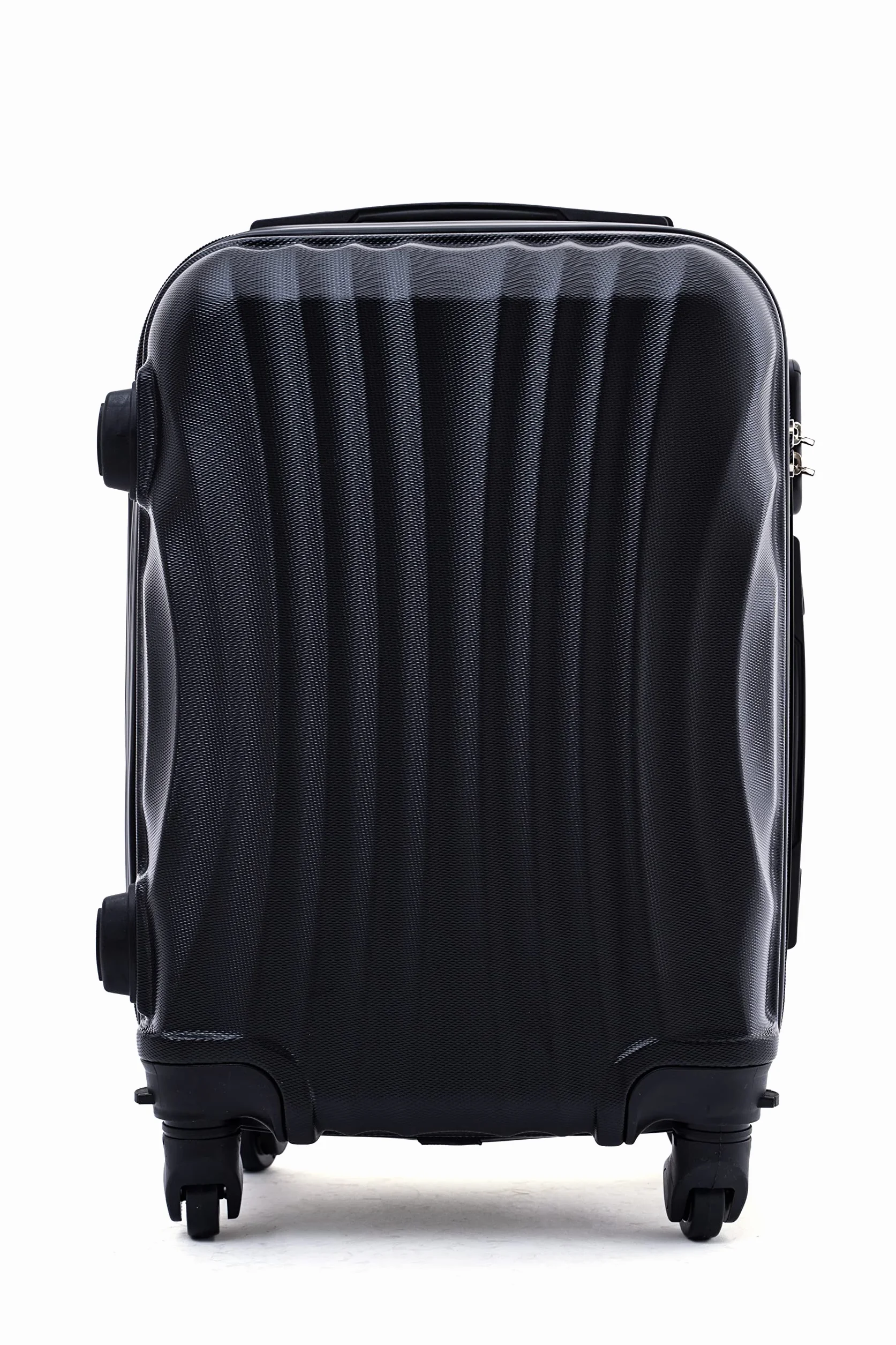 R.Leone Ryanair 55x40x20 cm Valigia Trolley Bagaglio a mano 4 Ruote Ultraleggero ABS Nero