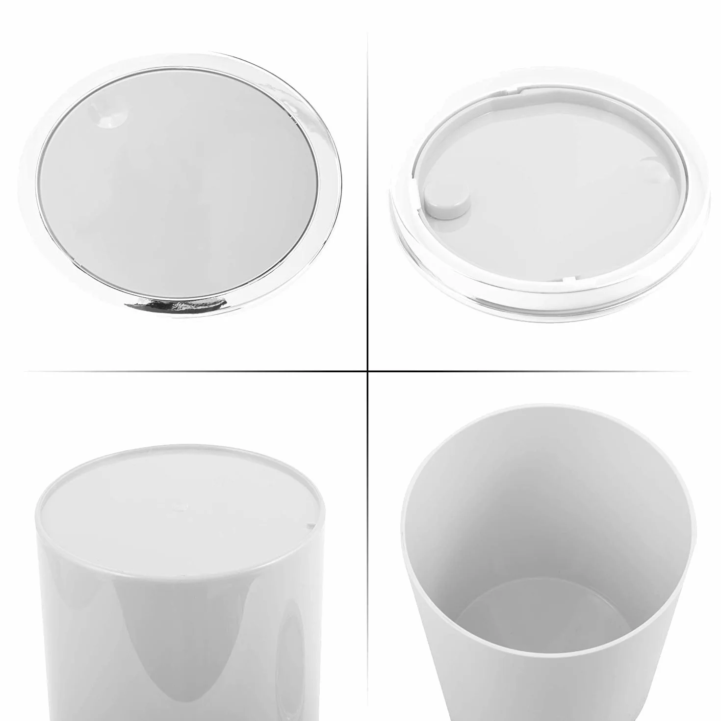 Pattumiera a pedale Kamaka 6L bianco Ø18,5 x 26 cm