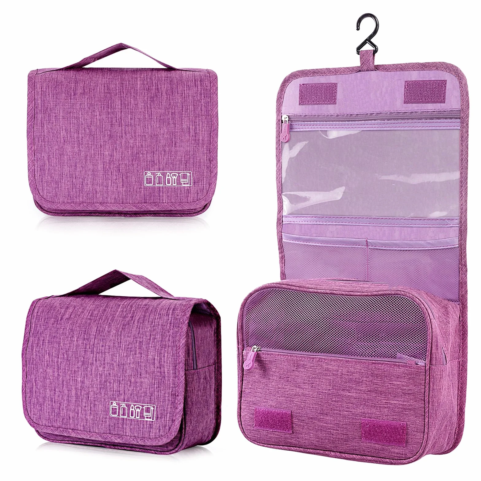 AiQInu Beauty Case da Viaggio, Borsa Toilette Impermeabile con Gancio per Appendere per Donna Uomo