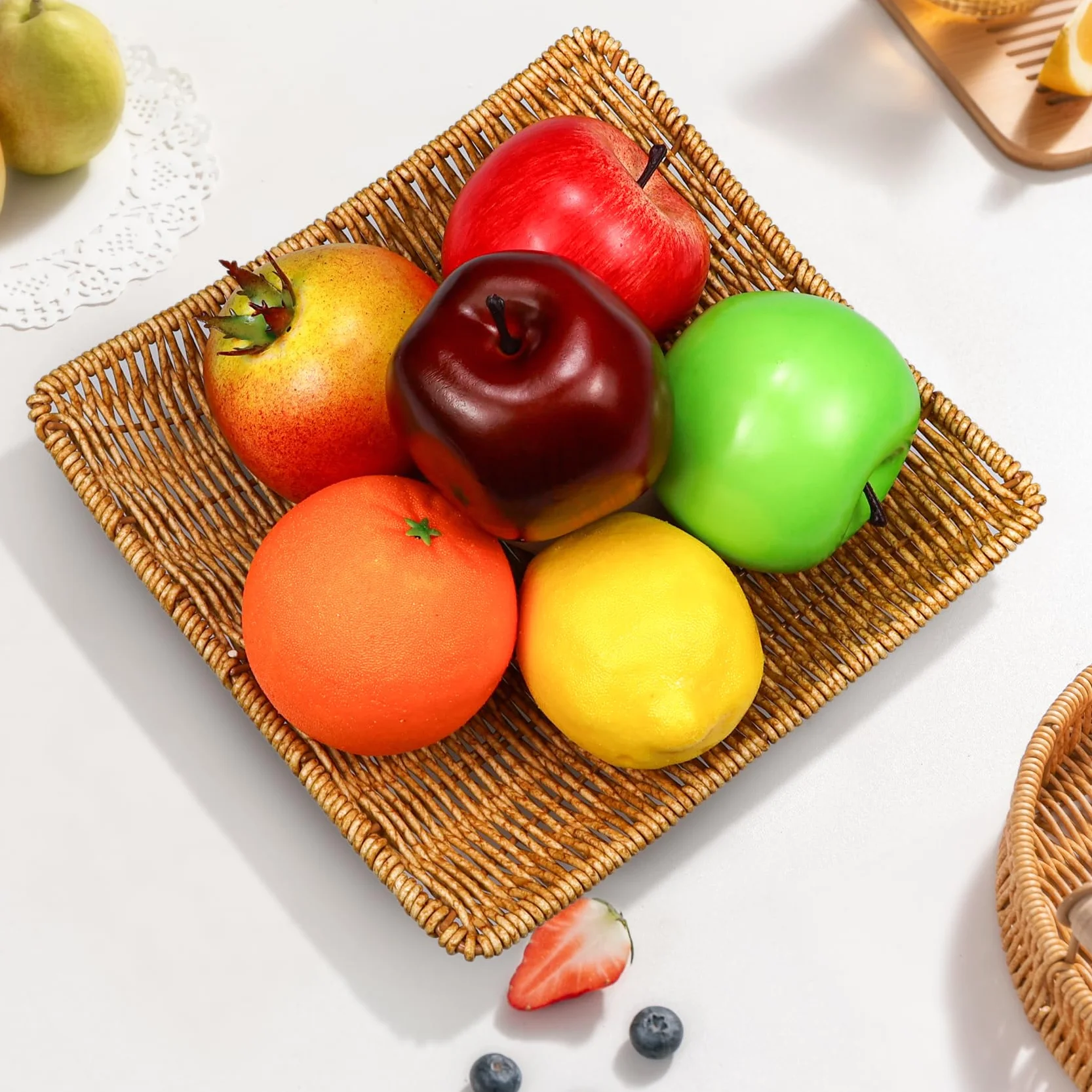 Frutti Finti Decorazione Frutta Artificiale Cucina Ciotola Realistica 6 Pezzi Set