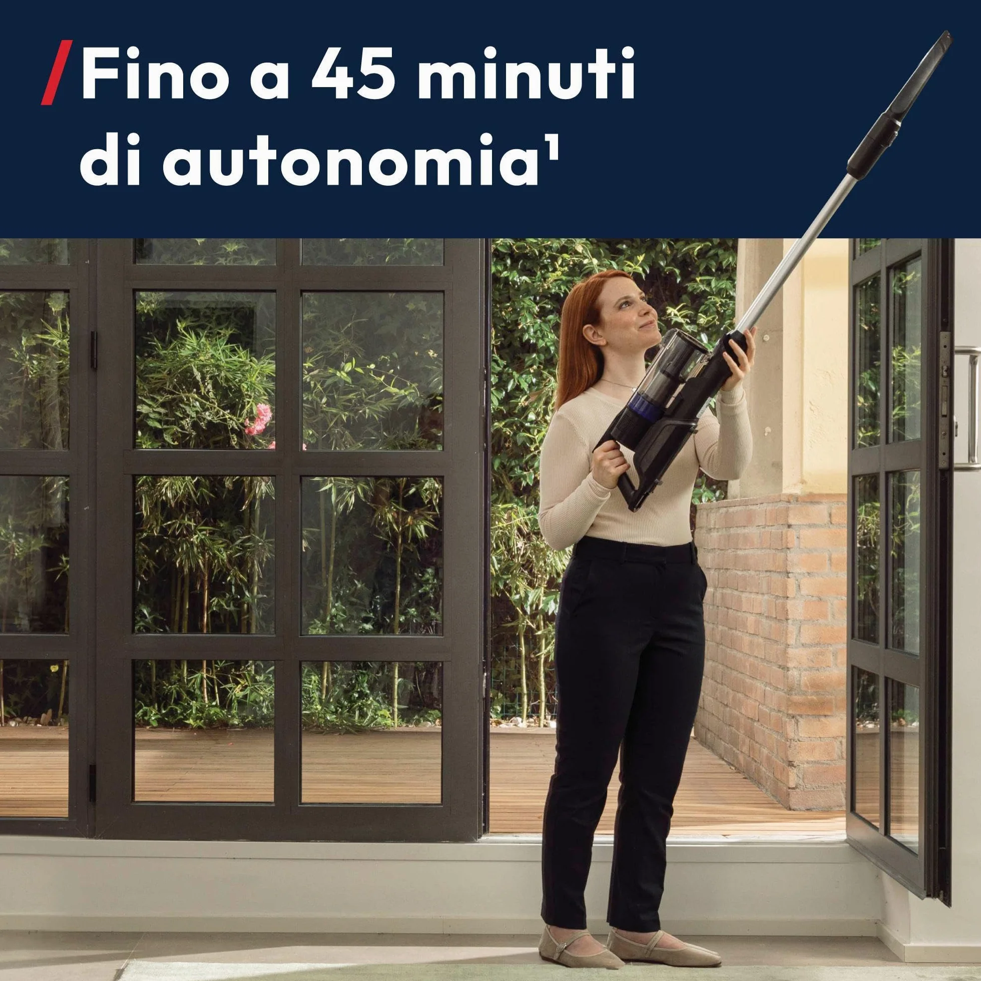 Hoover HF1 Plus Scopa Elettrica Senza Fili con Modalità Turbo, Spazzola All Floor con Tecnologia Anti-Twist, Autonomia 45 Minuti, Quick Park&Go, Luci LED [HF1PZ10H]