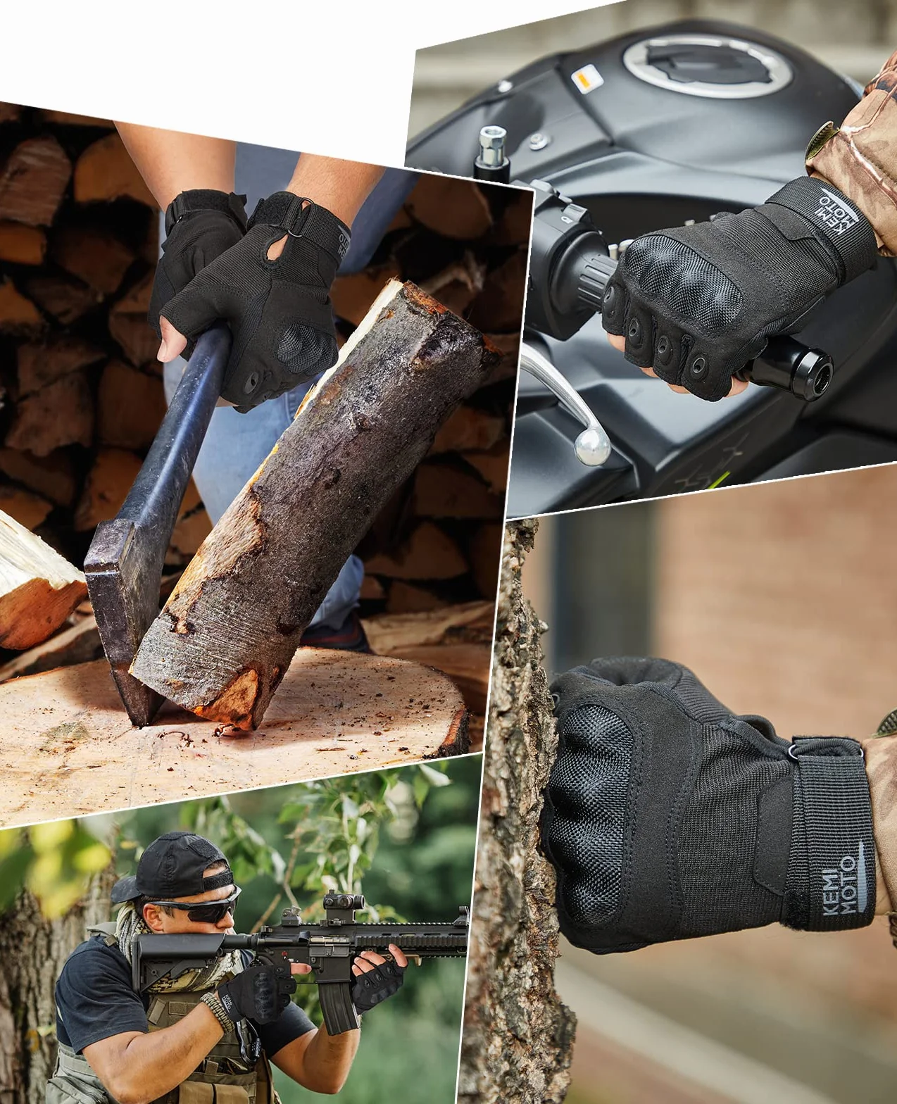 ISSYZONE Guanti da Moto, Guanti Touchscreen Sport Guanti Tattici Traspiranti Adatto Per Moto Equitazione Tiro Arrampicata Combattimento