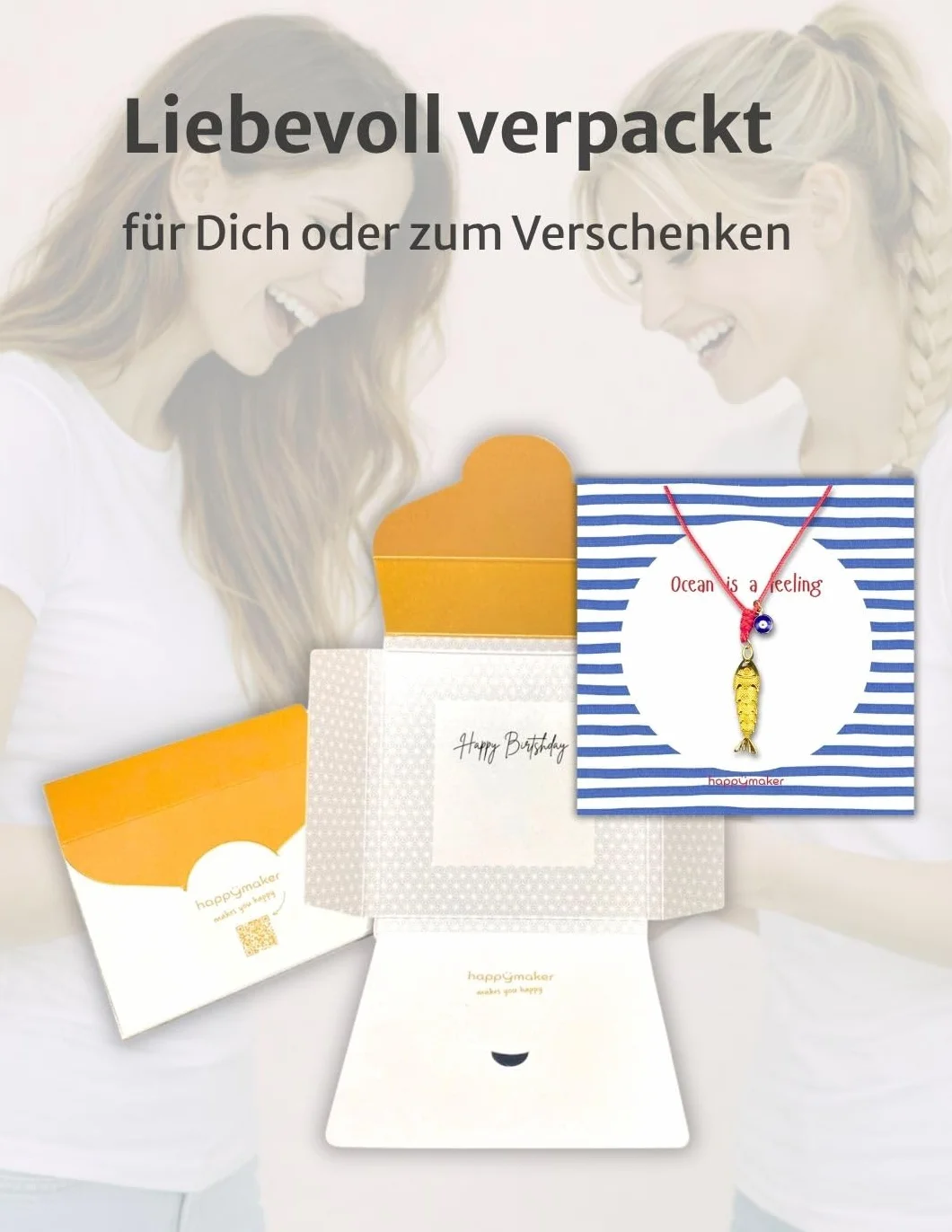 Collana estiva da donna nastro rosso con ciondolo pesce e occhio portafortuna fatta a mano Germania