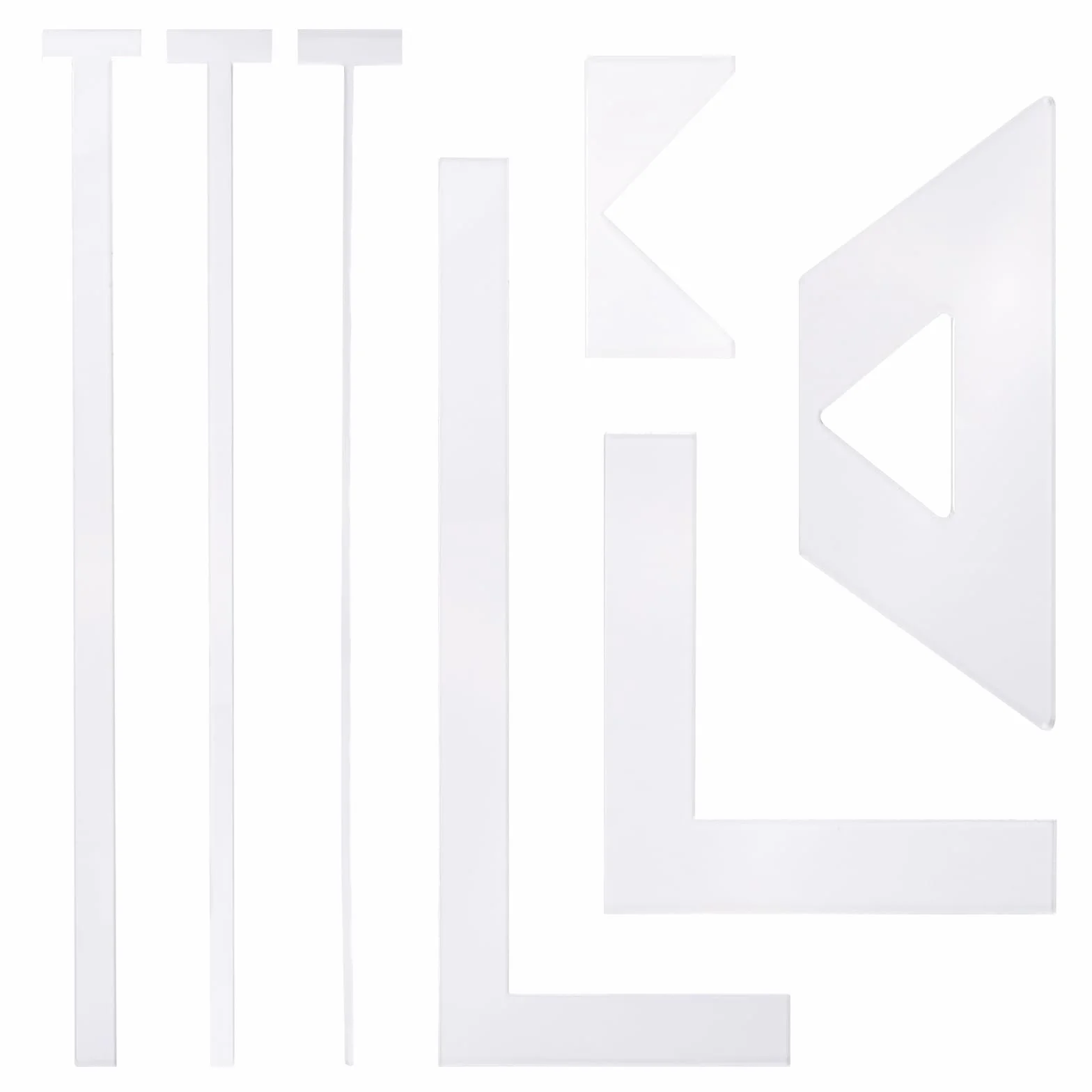 Kit di 6 righelli per rilegatura in acrilico multifunzione agenda album