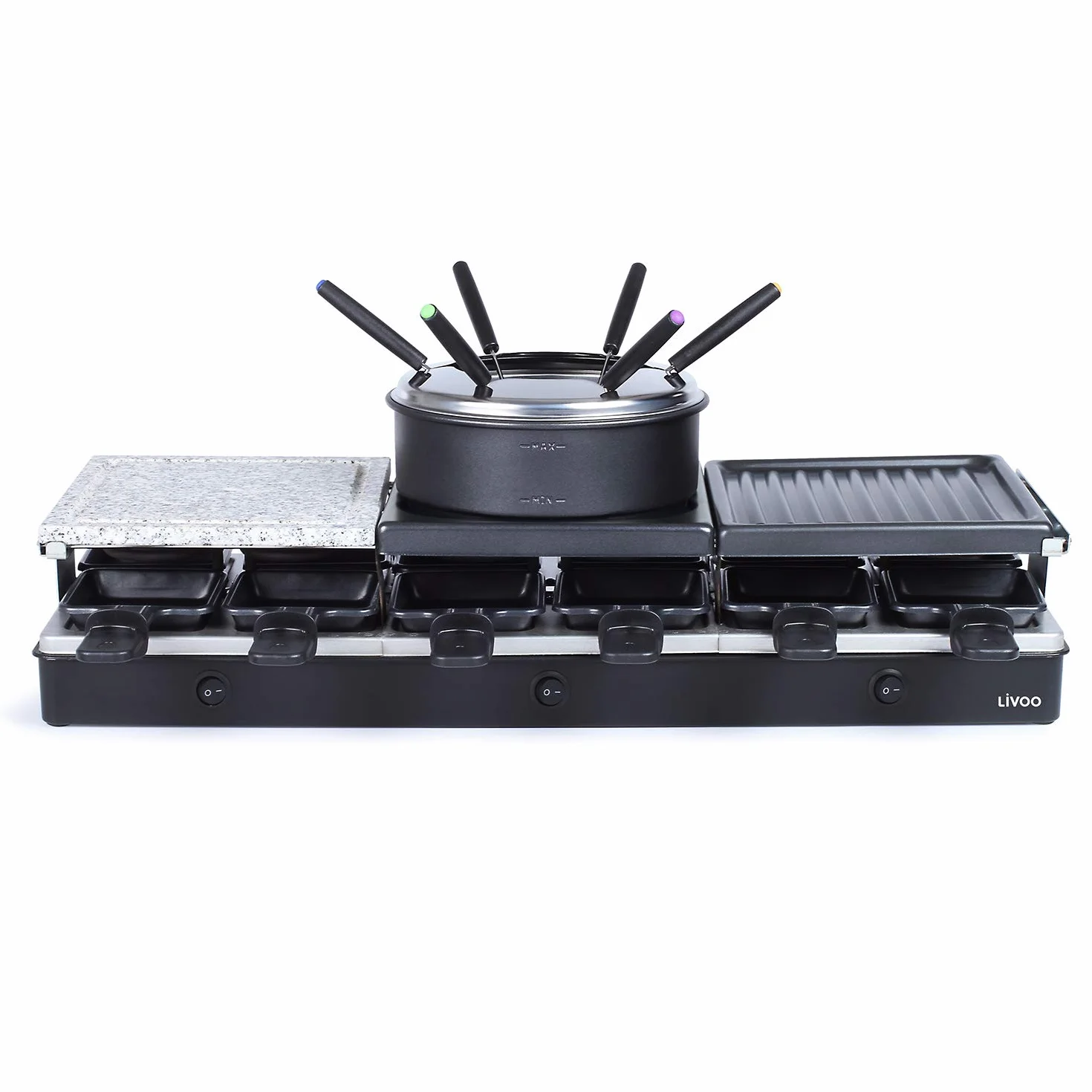 Livoo set raclette + fonduta 12 persone 1650w doc234