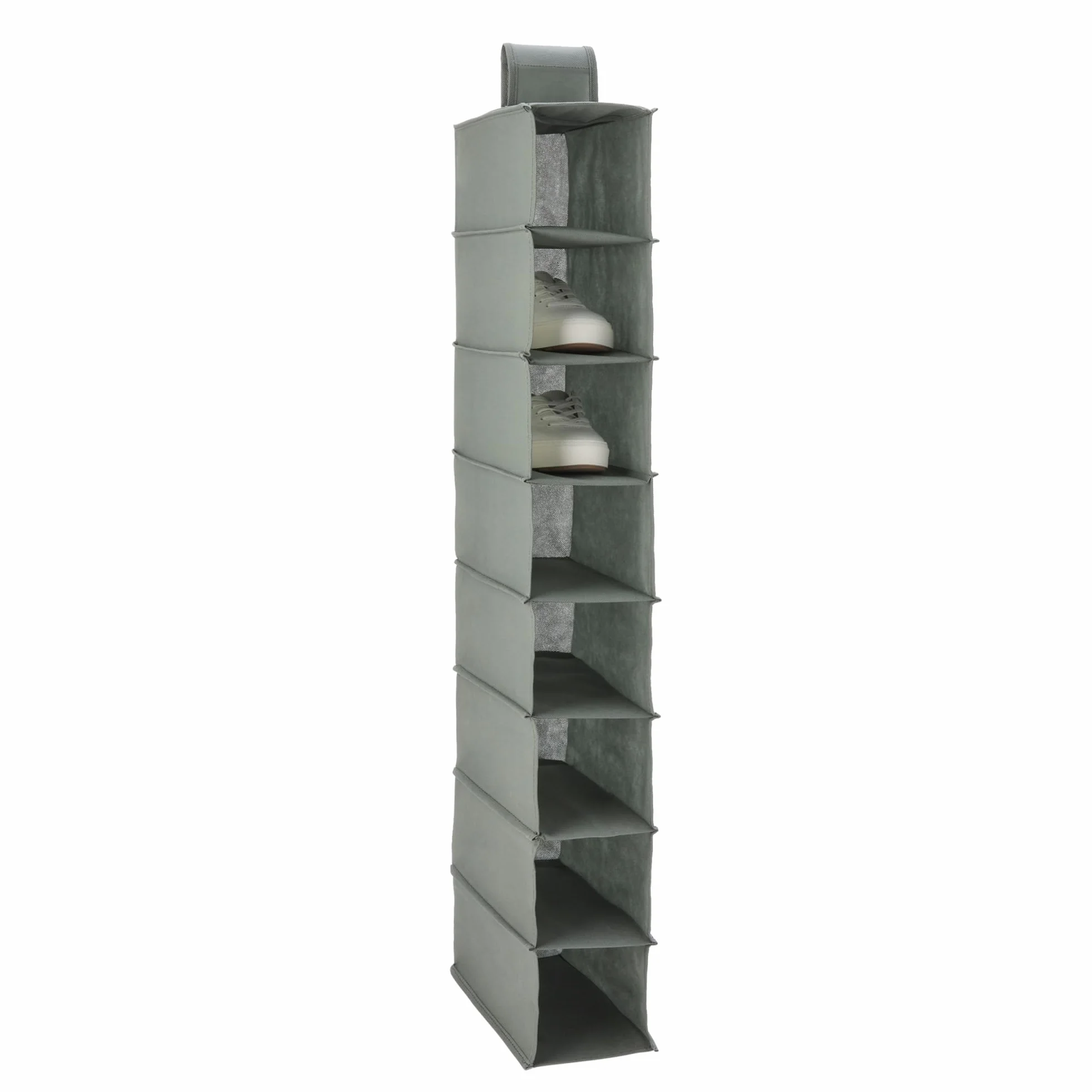 Amazon Basics Scarpiera da appendere a 8 ripiani, Gris Oscuro, 29,2 x 14 x 104,1 cm