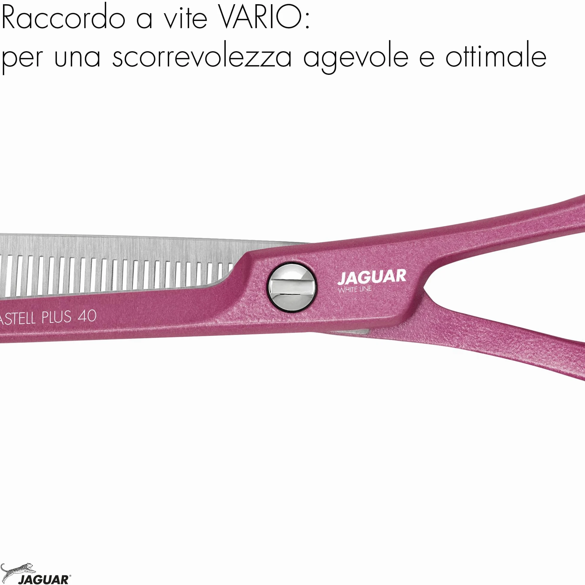 JAGUAR Forbici da modellatura PASTELL PLUS Berry Classic 40 5,5" | Forbici da texturizzazione con 40 denti sfolti a taglio prismatico | Rivestimento metallico antiallergico | Prodotto in Germania