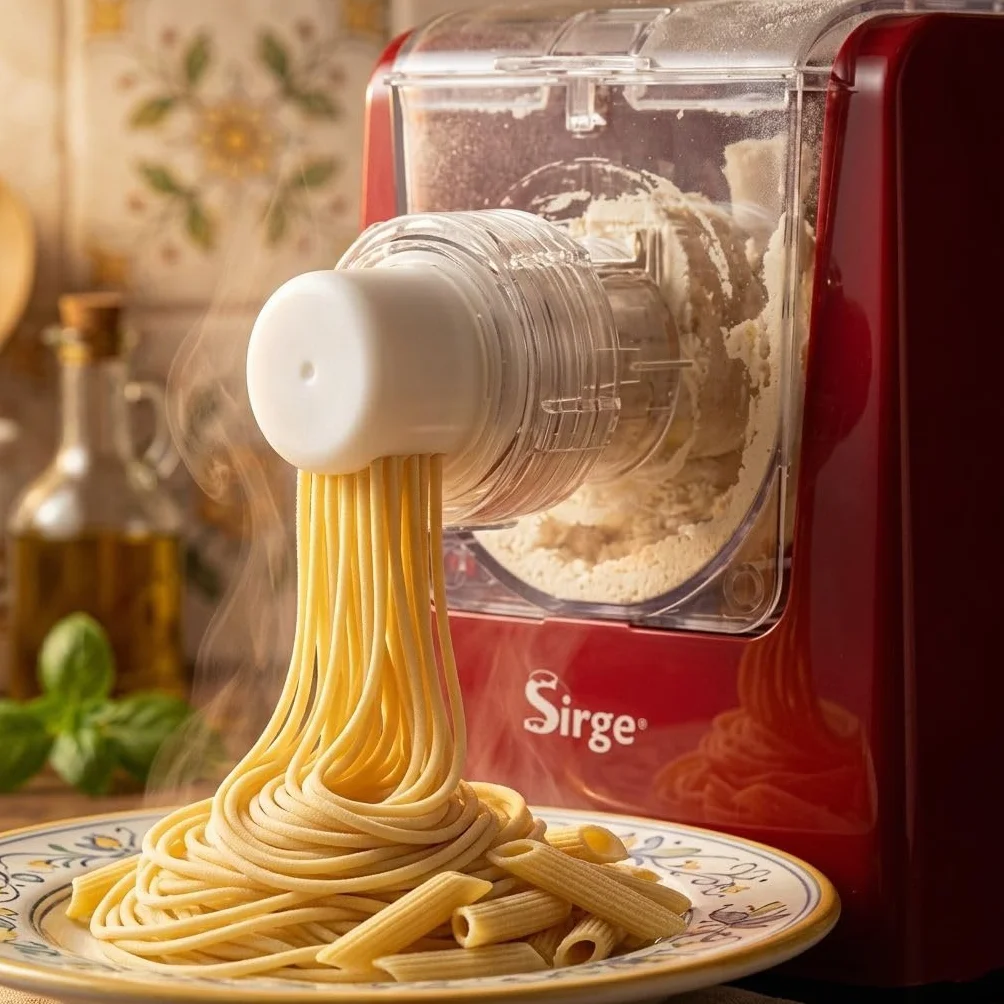 Macchina per Pasta Fresca Automatica 300W 22 Trafile Pasta Maker Spaghetti Penne Tagliatelle