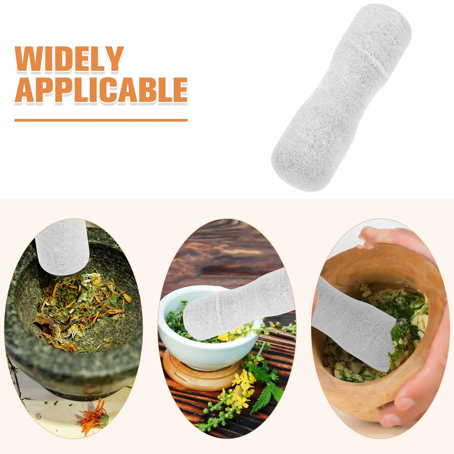 Pestello in Pietra per Aglio e Cucina, Bastone Cilindrico Rotondo, Design Liscio
