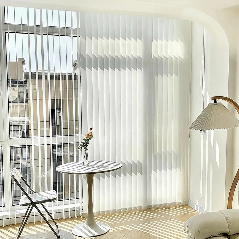 Tende Verticali Oscuranti in Tessuto per Finestre Grandi, Tende a Lamelle Verticali in Tessuto Bianco con Isolamento Termico, 60-250cm Veneziane per Ufficio o Casa, Protezione Privacy(W110xH220cm)