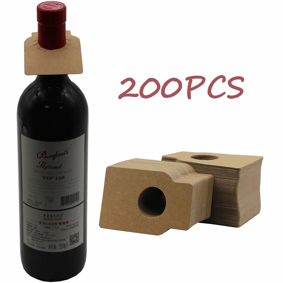 Etichette per Bottiglie di Vino, 200 Pezzi, per Cantina, Marrone