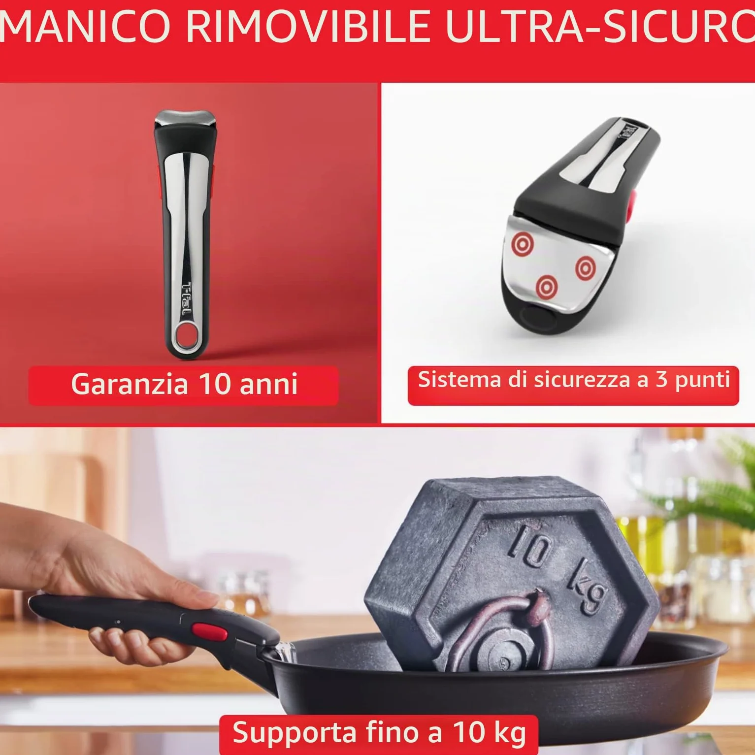 Tefal Ingenio Preference ON L9749532 - Set di pentole e padelle, impilabili, con manico rimovibile, salvaspazio, antiaderenti, a induzione, in acciaio inox, 15 pezzi