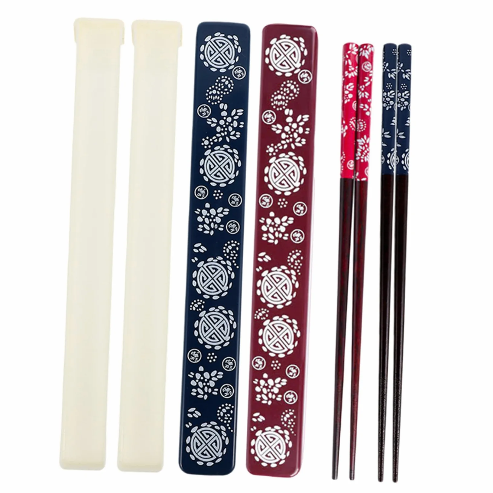 Toyvian 2sets Kit di Bacchette in Legno con Contenitori Bacchette per Sushi Stile Giapponese Antiscivolo per Uso Quotidiano e Viaggio