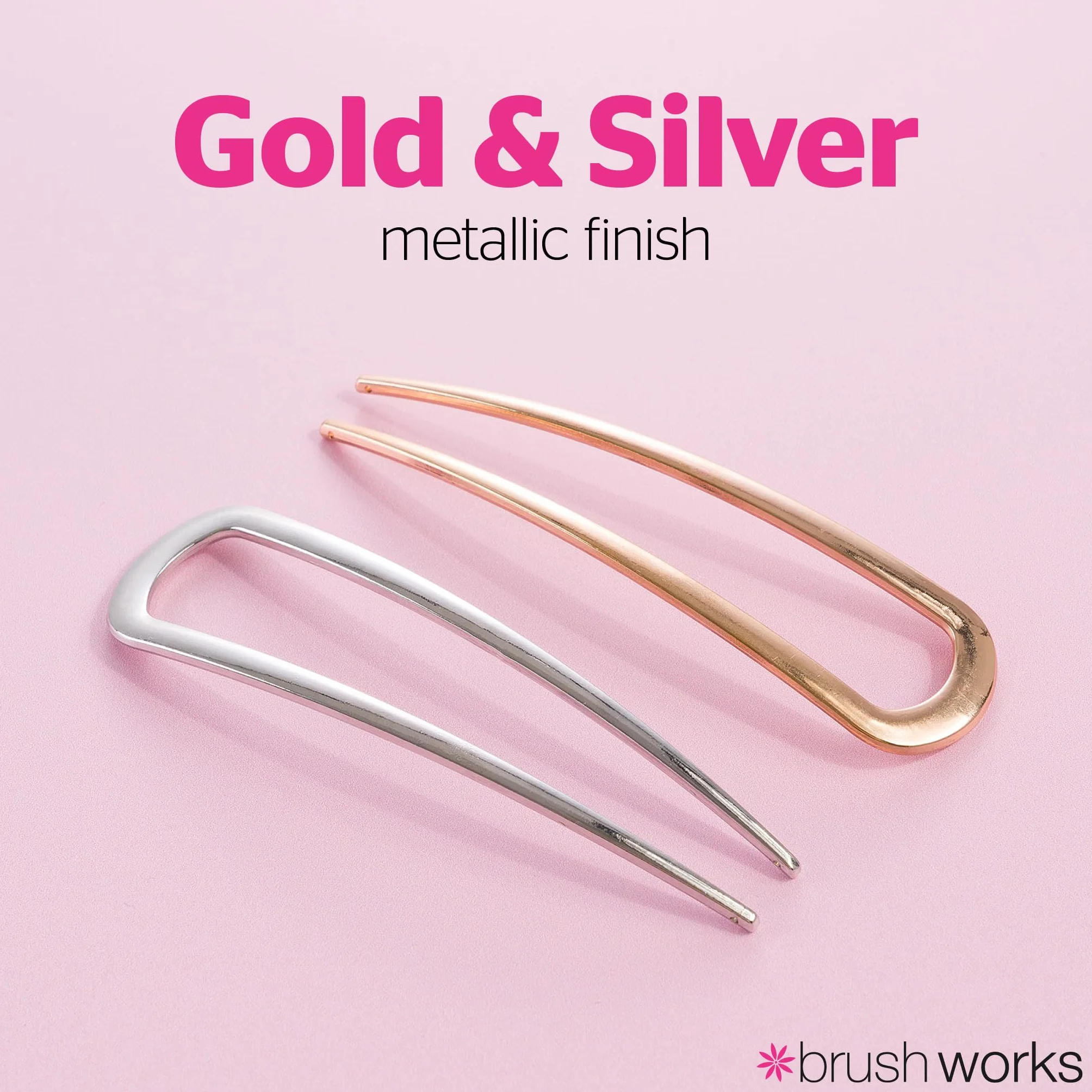 Brushworks French Hair Pin Duo Gold Silver