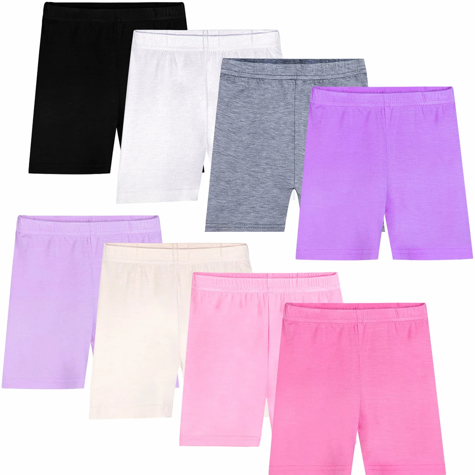 Set di 8 Pantaloncini da Ciclismo Bambini Ragazze Danza Sportiva 2-10 Anni
