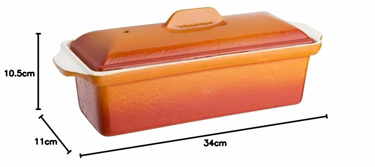 Vogue Orange Terrina per paté 1,3 litri 110 x 340 x 105 mm