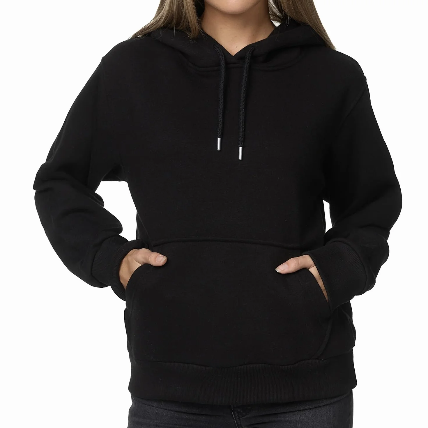 Smith & Solo Felpa con cappuccio da donna, in cotone, a maniche lunghe, con cappuccio, a girocollo, slim fit, per il tempo libero, sport, a maniche lunghe, con cappuccio
