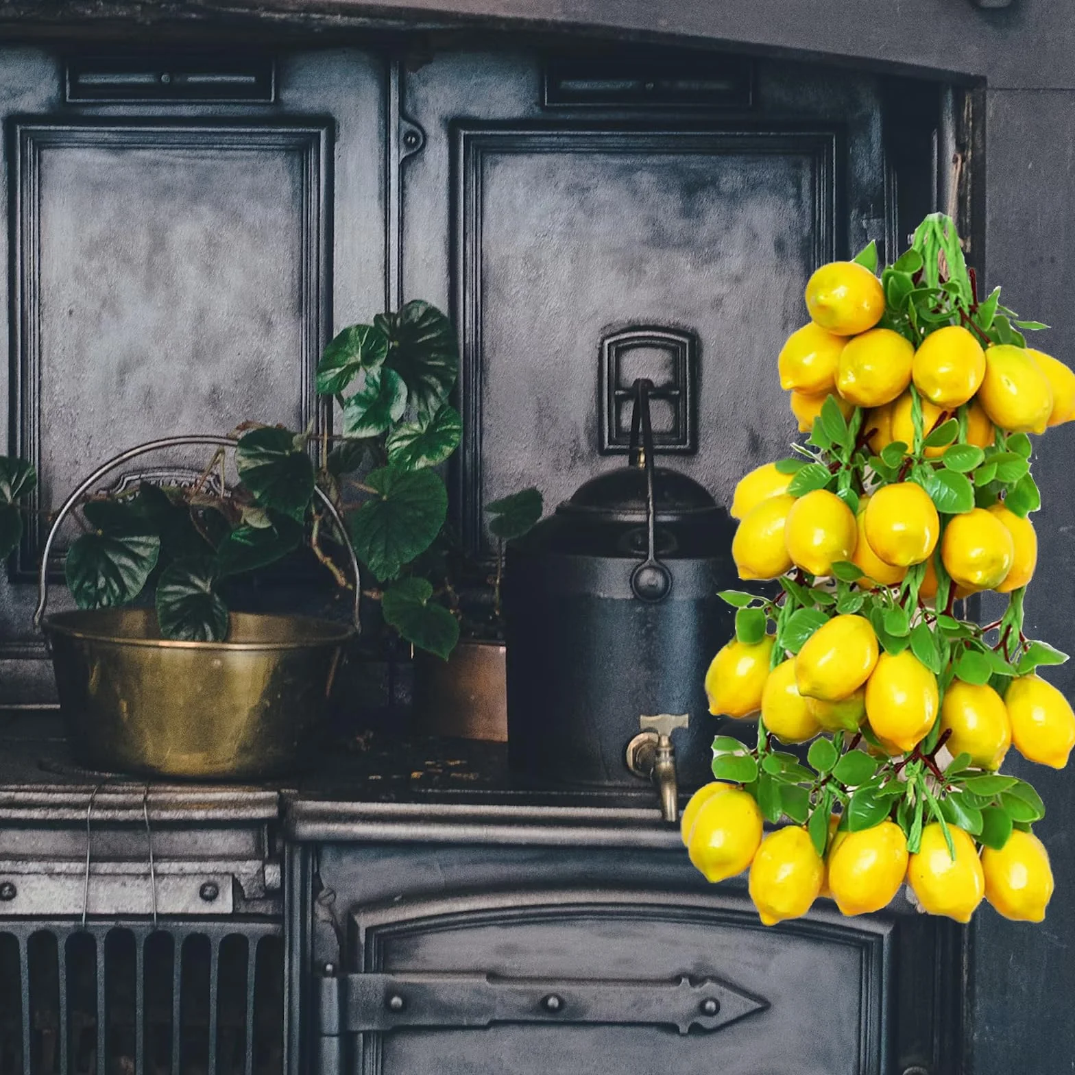 Limoni Artificiali Frutta Finta Confezione da 2 Corde Appendere Decorazioni Casa Cucina Oggetti Fotografici