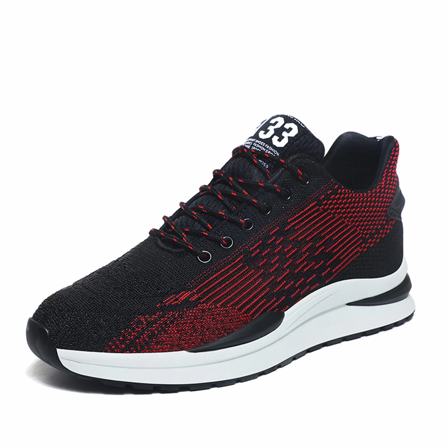 Scarpe da ginnastica da uomo, invisibili, con lacci, altezza regolabile, altezza 6 cm, tacco nascosto