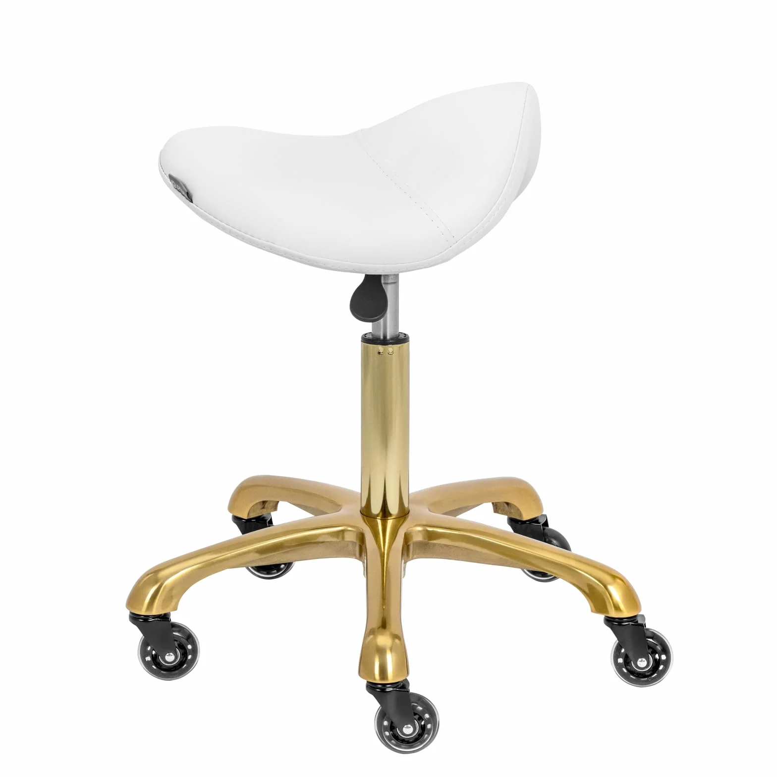 physa PHYSA YORK WHITE_GOLD Sgabello a sella 55 - 70 cm 150 kg Bianco, oro Sgabello ergonomico a sella Sgabello a sella ergonomico Sgabello tondo Sgabello da scrivania