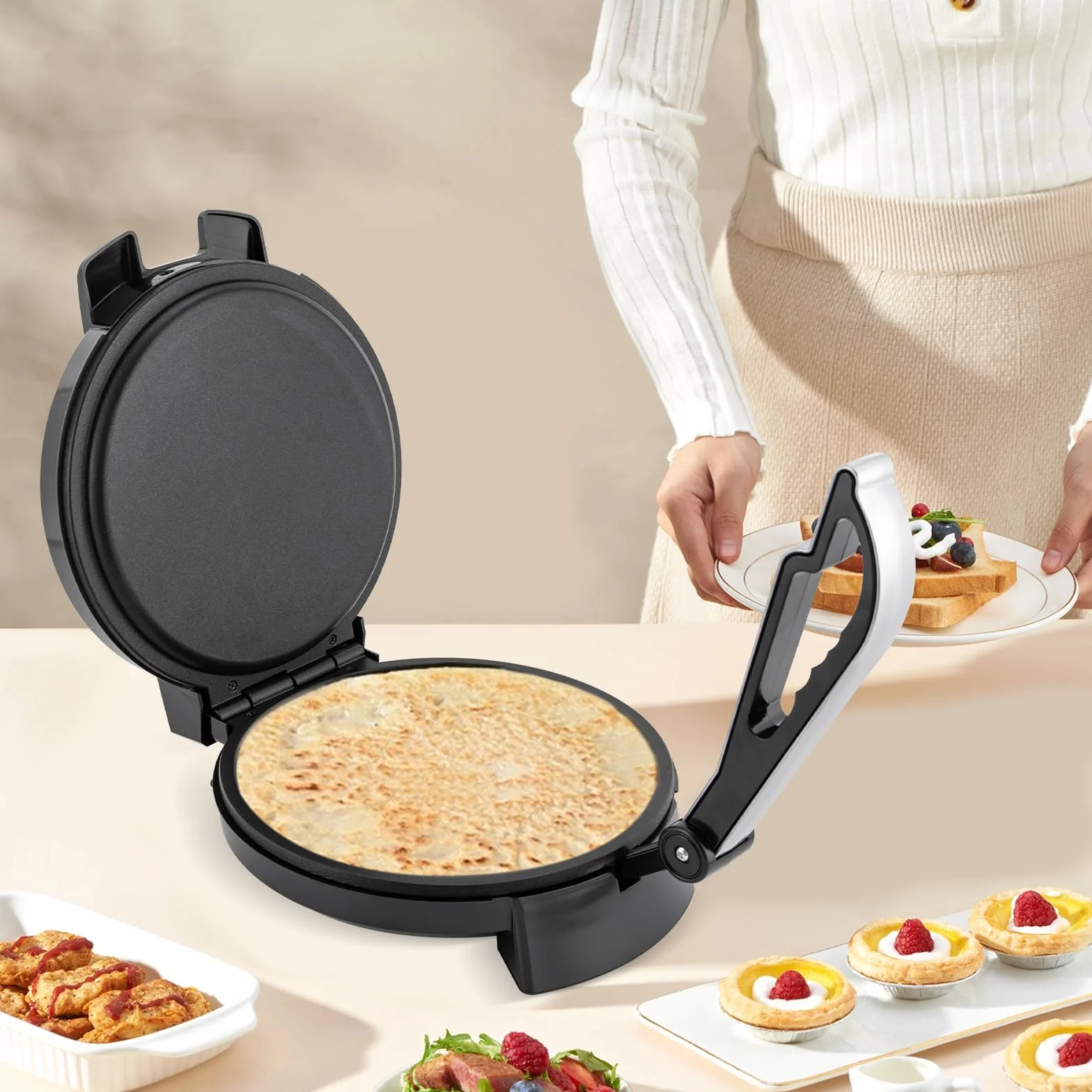 Crepesmaker elettrico 1200W Roti Maker antiaderente regolazione temperatura BM-926