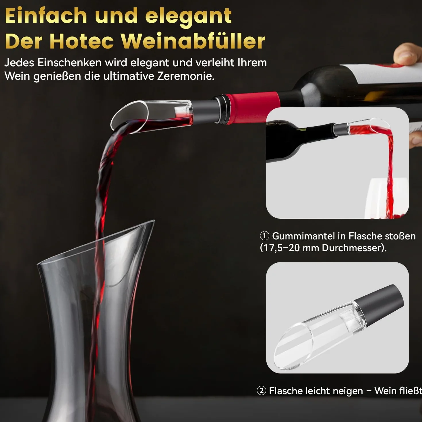 Hotec Cavatappi Elettrico Apribottiglie Vino Automatico con Tagliacapsule