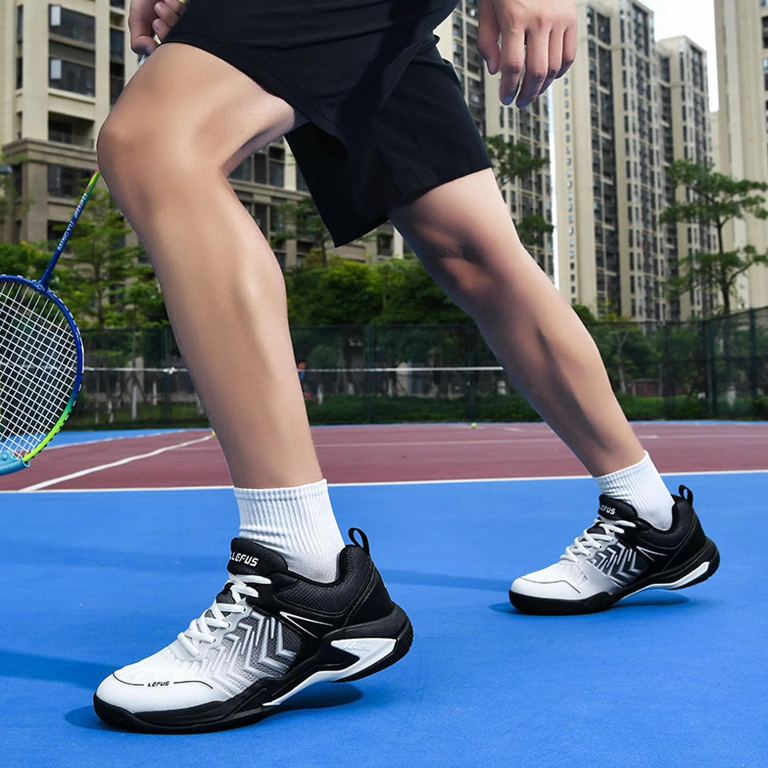 BLBK Scarpe da badminton, squash, palestra per pavimenti, comode e resistenti, unisex