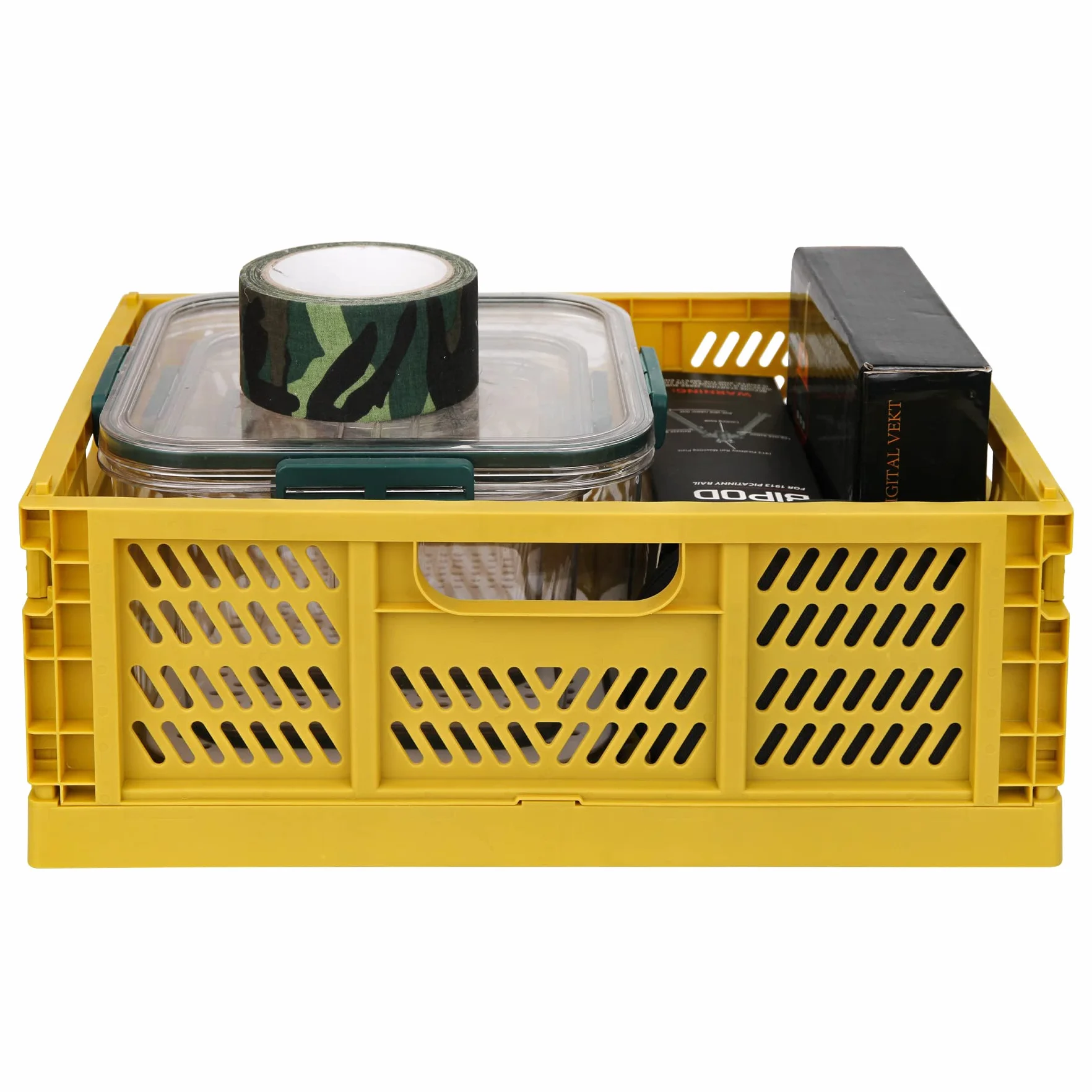 Spesh 2 Pezzi Contenitori Pieghevoli Cesto Portaoggetti Plastica Stabili Giallo 40x30x15cm